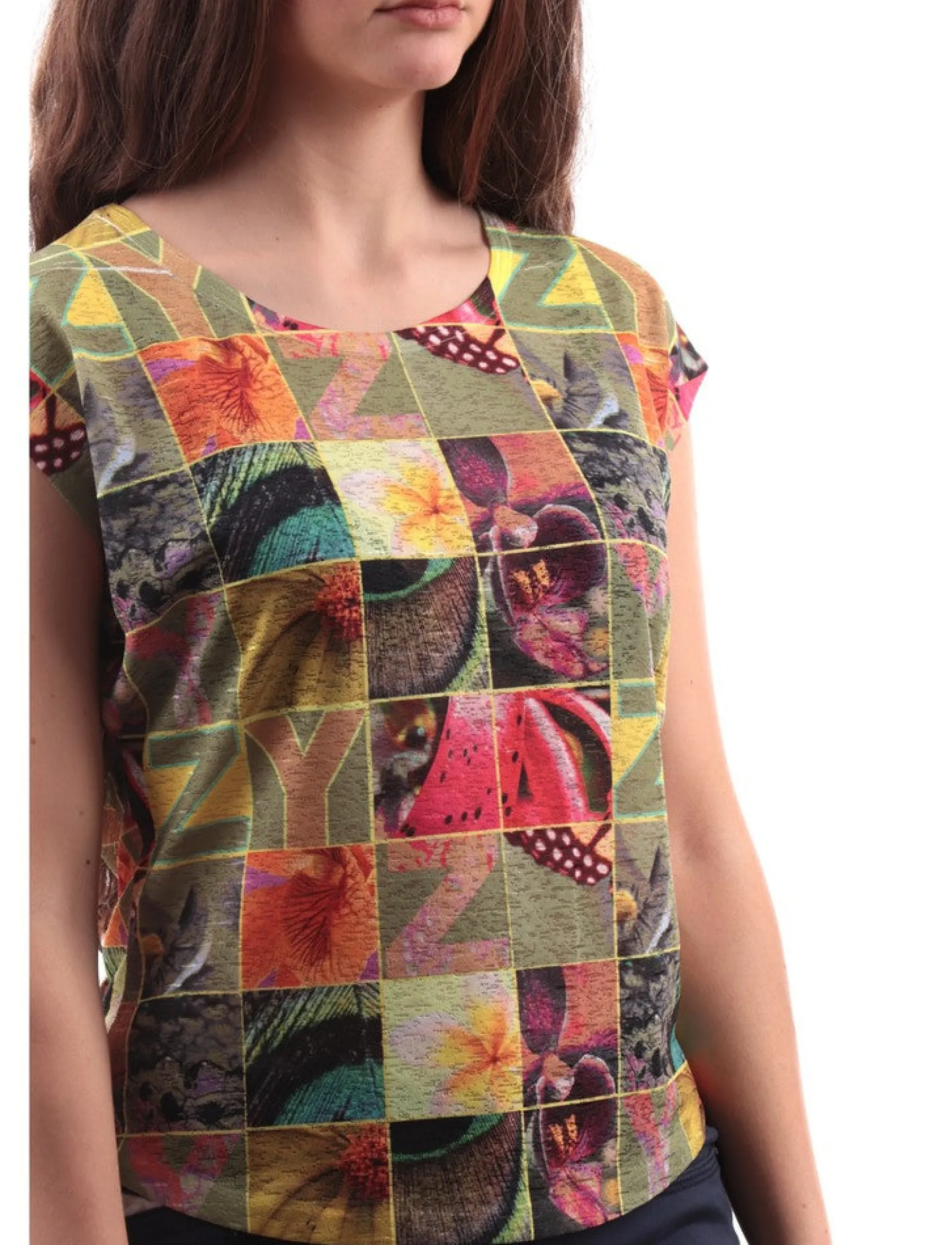 YES ZEE T-Shirt*Maglia Donna in morbido tessuto con stampa digitale sublimatica T235Y3052