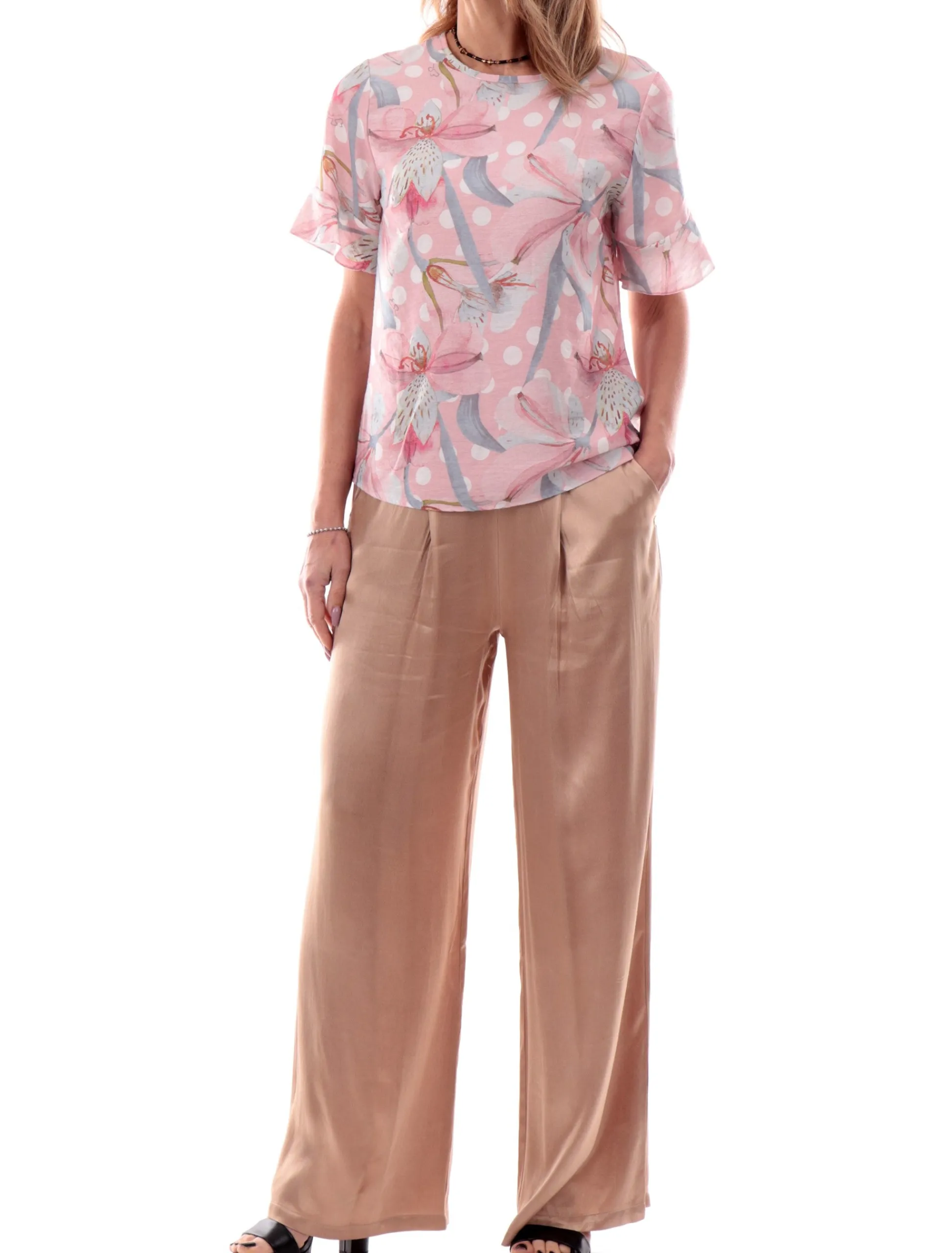 YES ZEE Maglie*Maglia maniche pipistrello da donna a fiori C211YW00