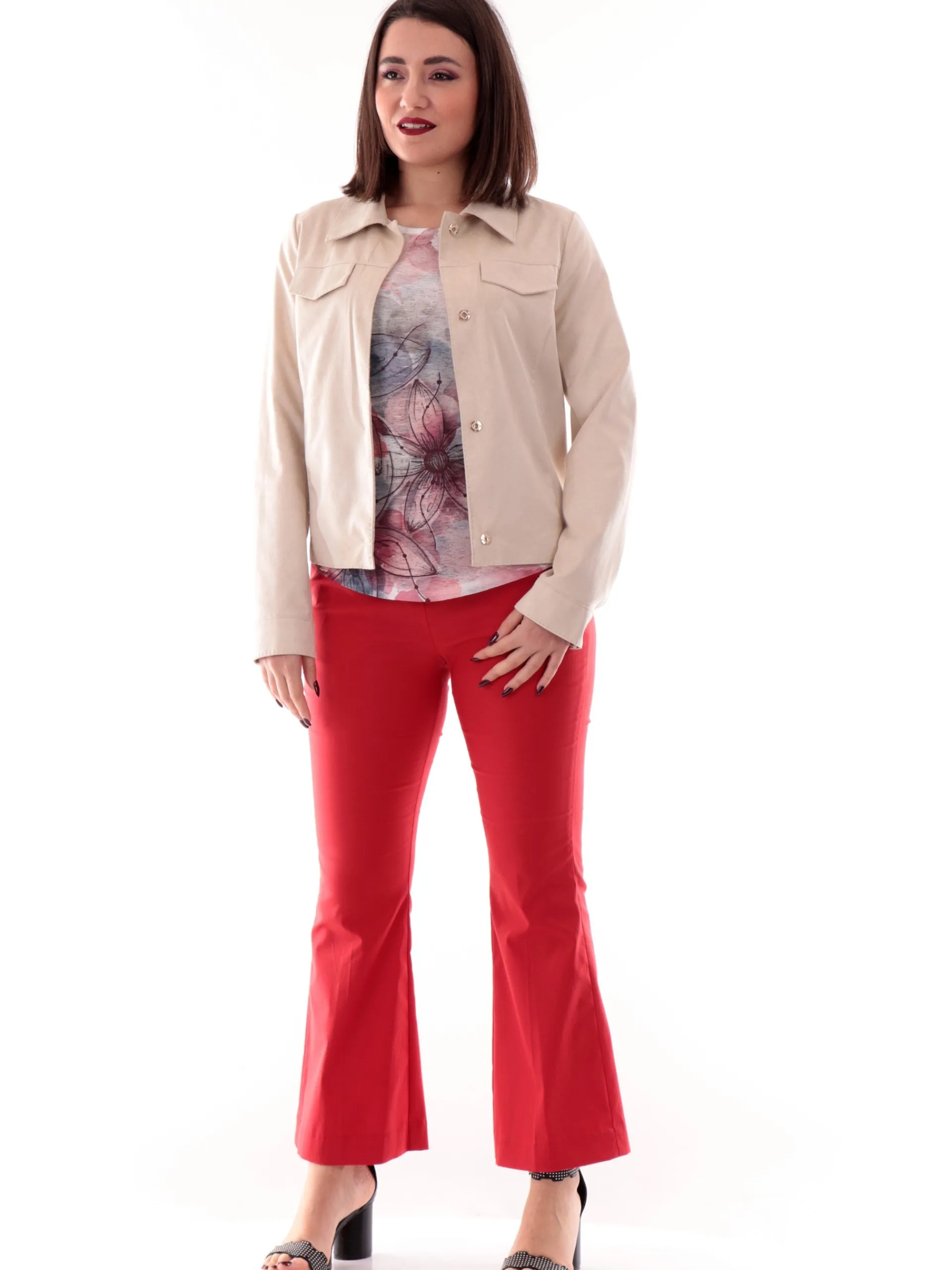 YES ZEE T-Shirt*Maglia rosa da donna stampa fiori T243Y302