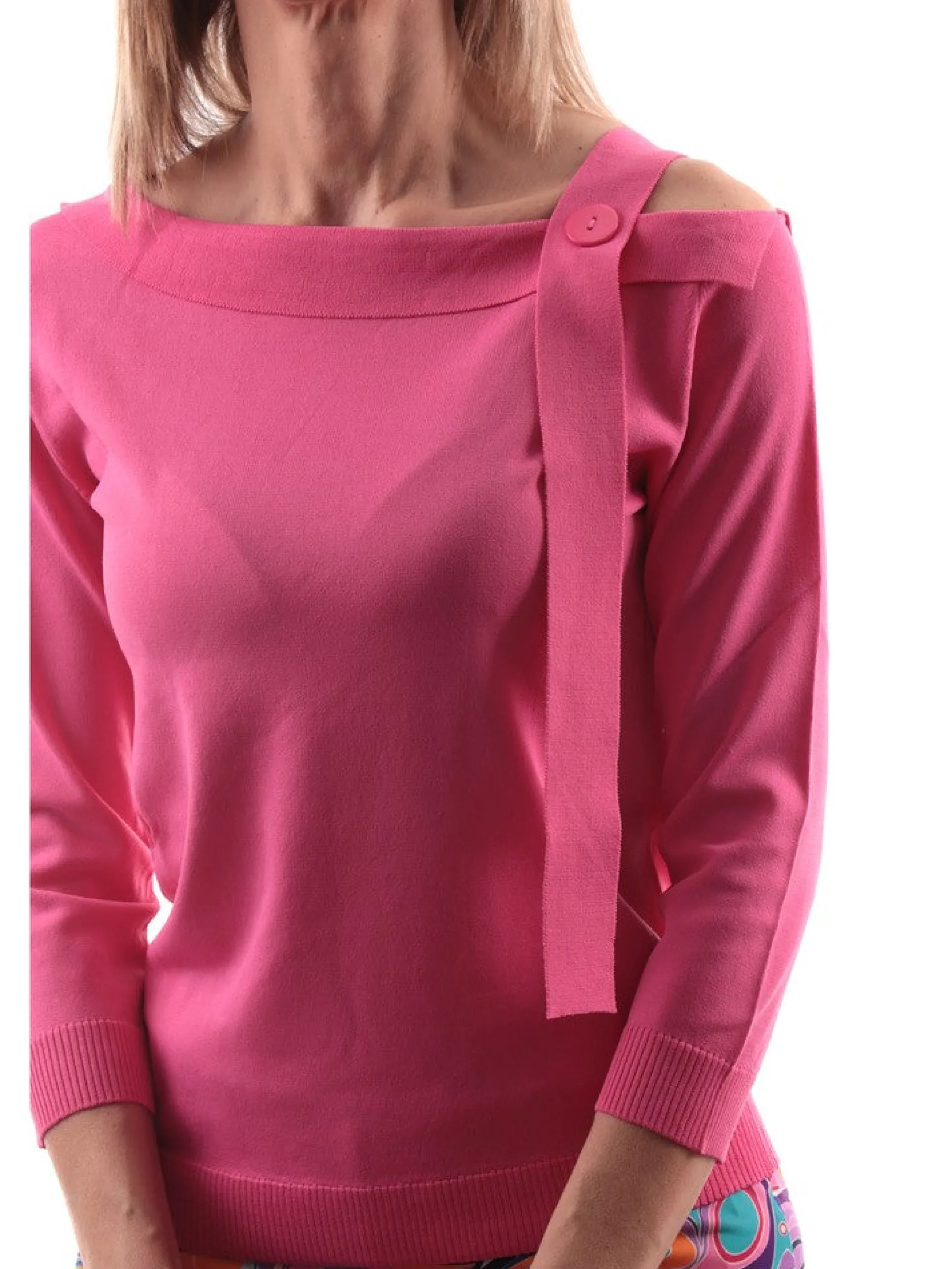 ANIS Maglie*Maglione rosa da donna con bottone decorativo 2316146