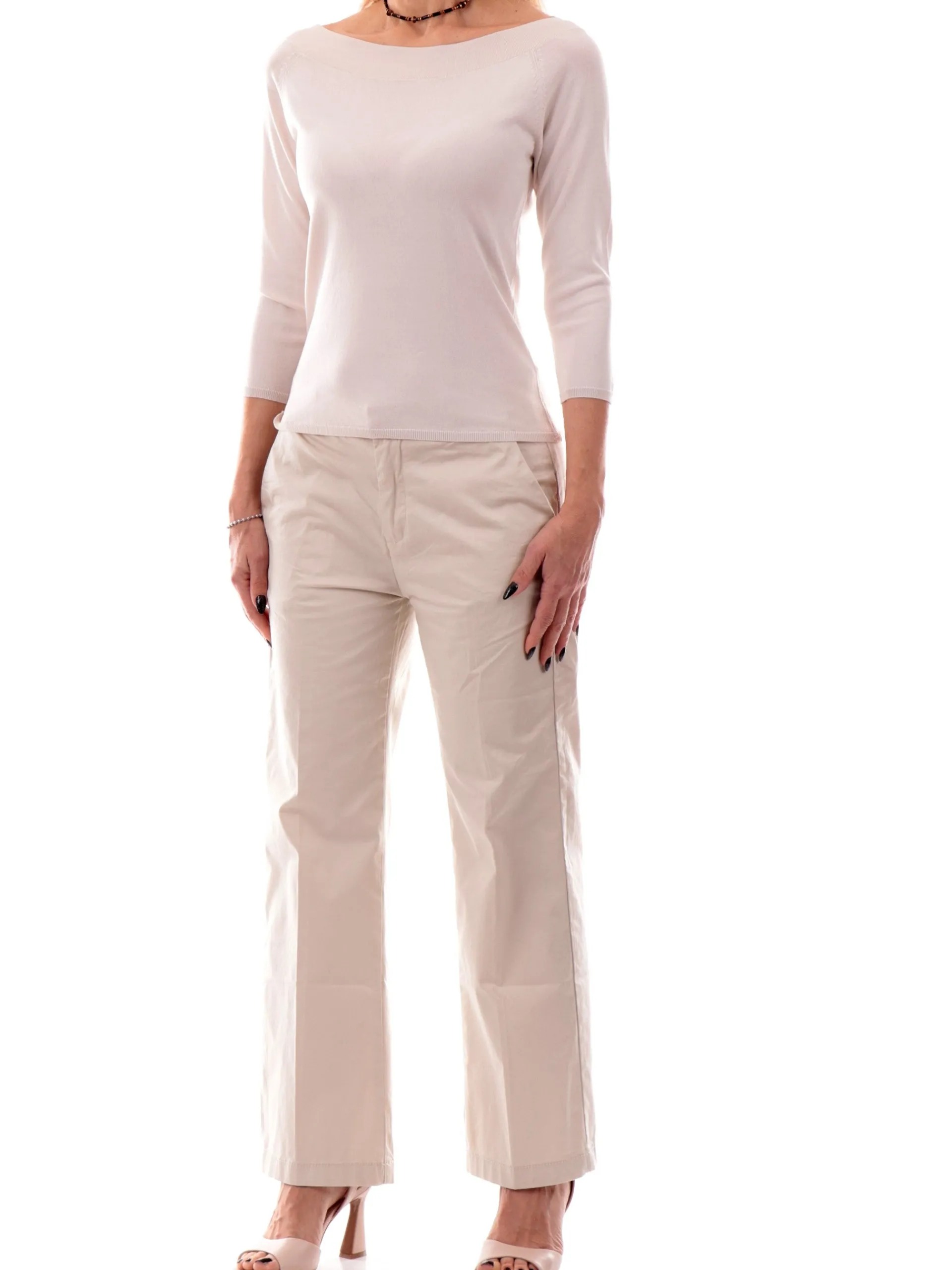 ANIS Maglie*Maglione spalle scoperte beige da donna maniche tre quarti Shiffer 251W6021