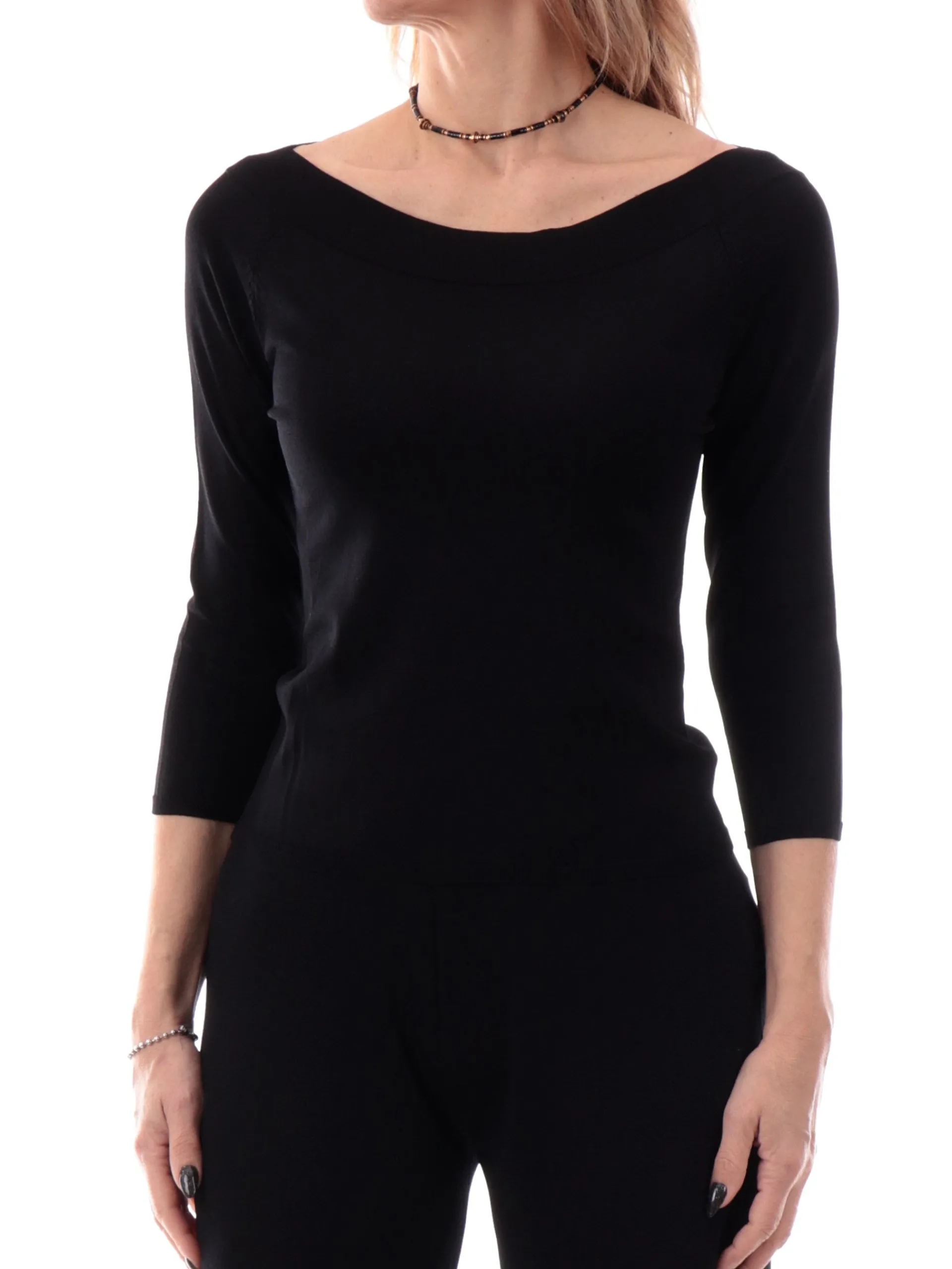ANIS Maglie*Maglione spalle scoperte nero da donna maniche tre quarti Shiffer 251W6021