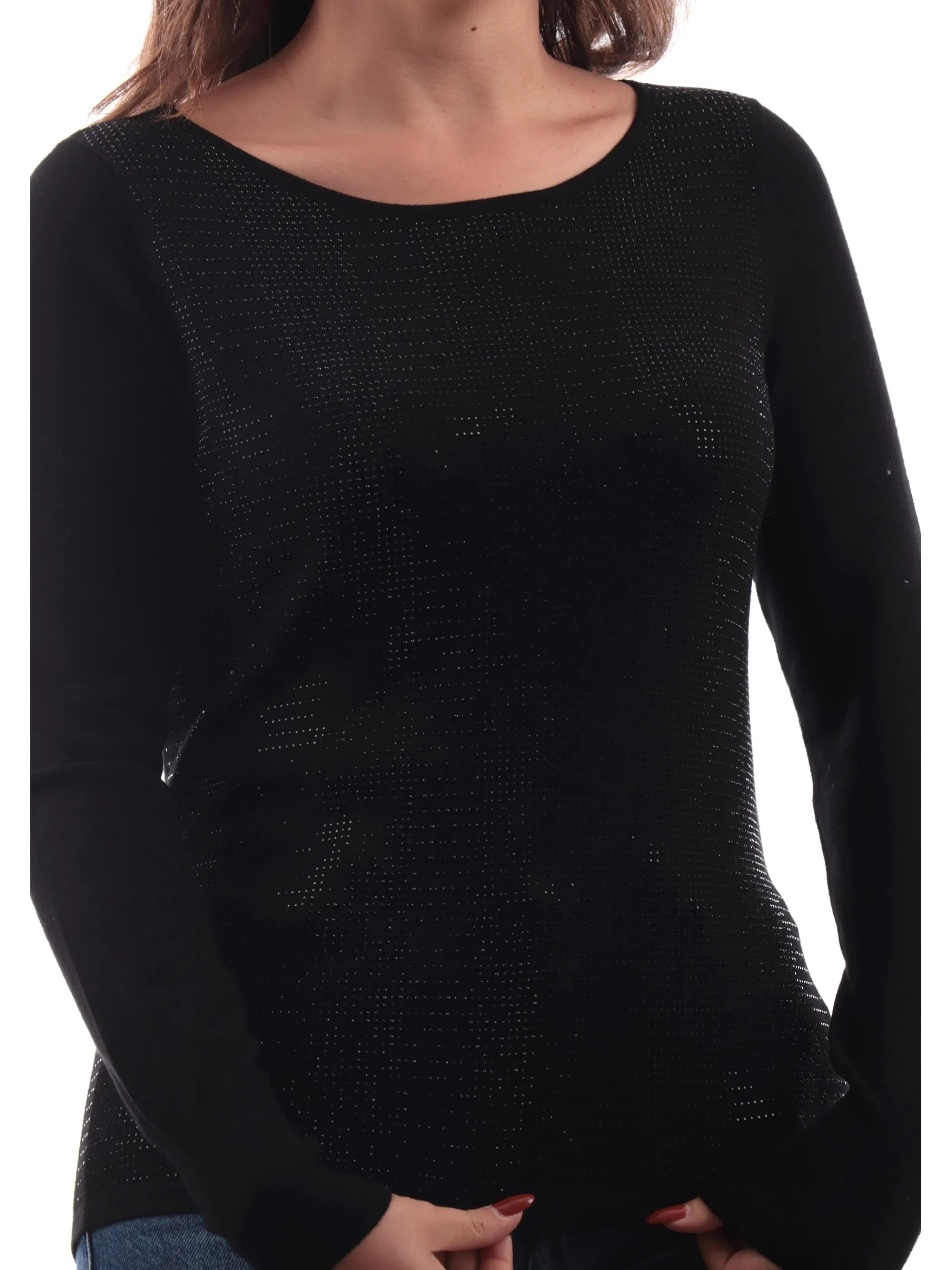 ANIS Maglie*Maglione White bianco da donna con strass 245W1137