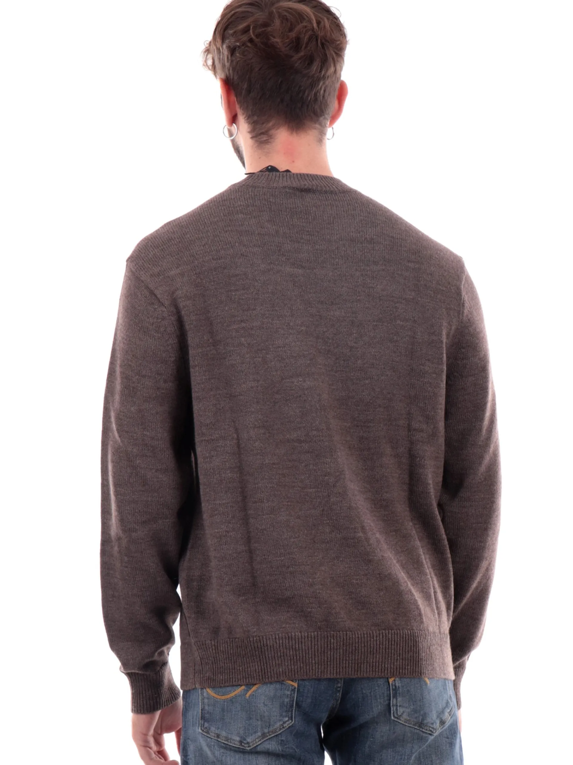 ARMANI EXCHANGE Maglie*Maglione AX marrone da uomo girocollo 6DZM1FZM1LZ