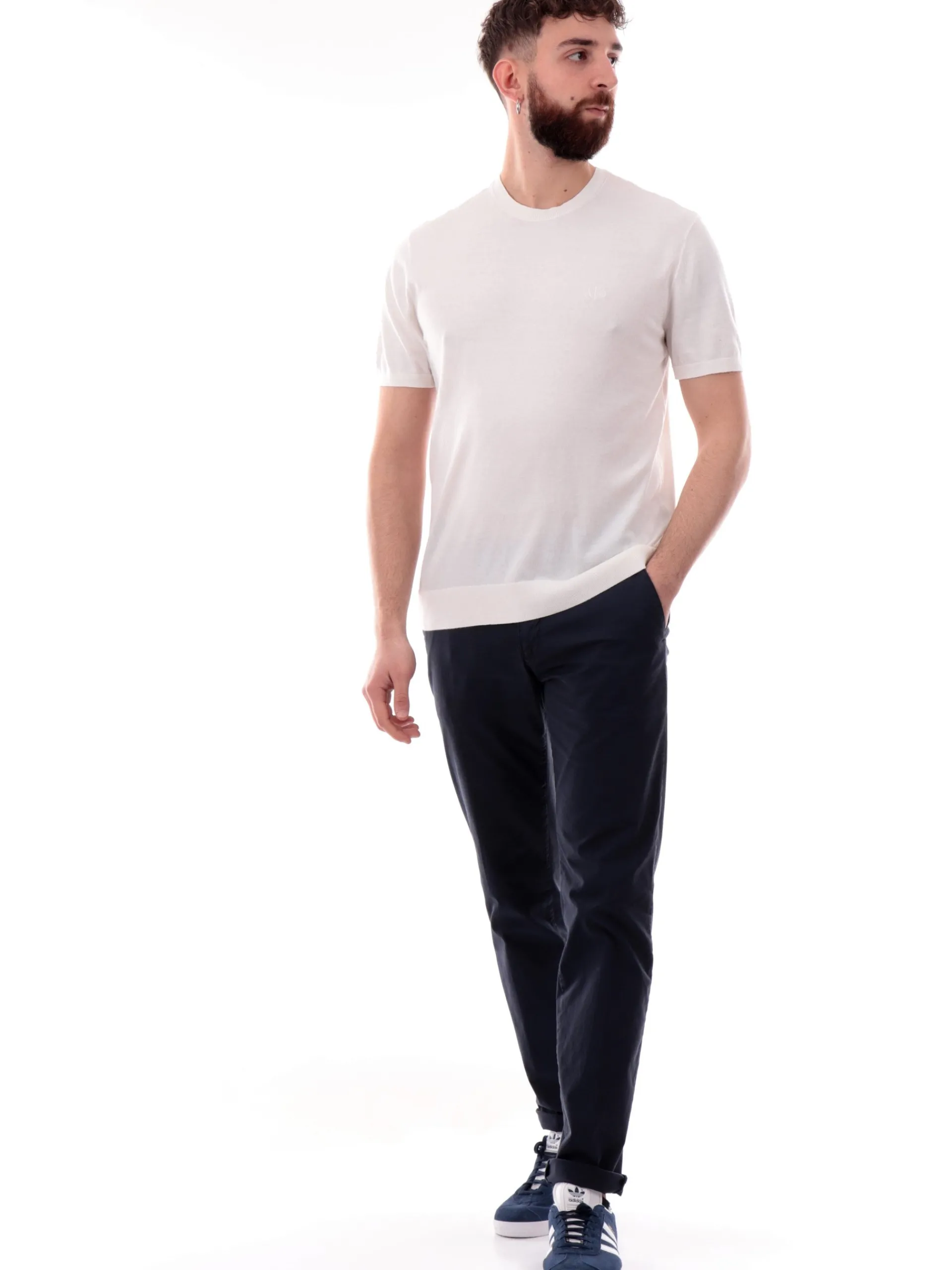 ARMANI EXCHANGE Maglie*Maglione AX maniche corte bianco da uomo 8NZM5CZM3JZ