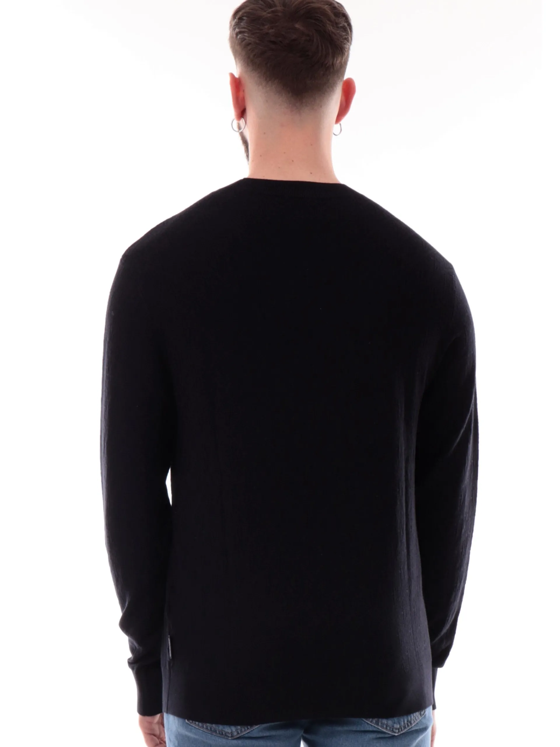 ARMANI EXCHANGE Maglie*Maglione AX nero da uomo logo all over XM000176AF10454