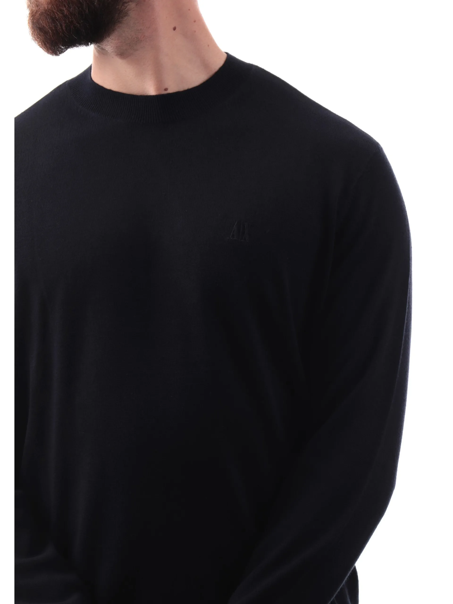ARMANI EXCHANGE Maglie*Maglione AX blu navy da uomo logo AX ricamato XM000338AF12291