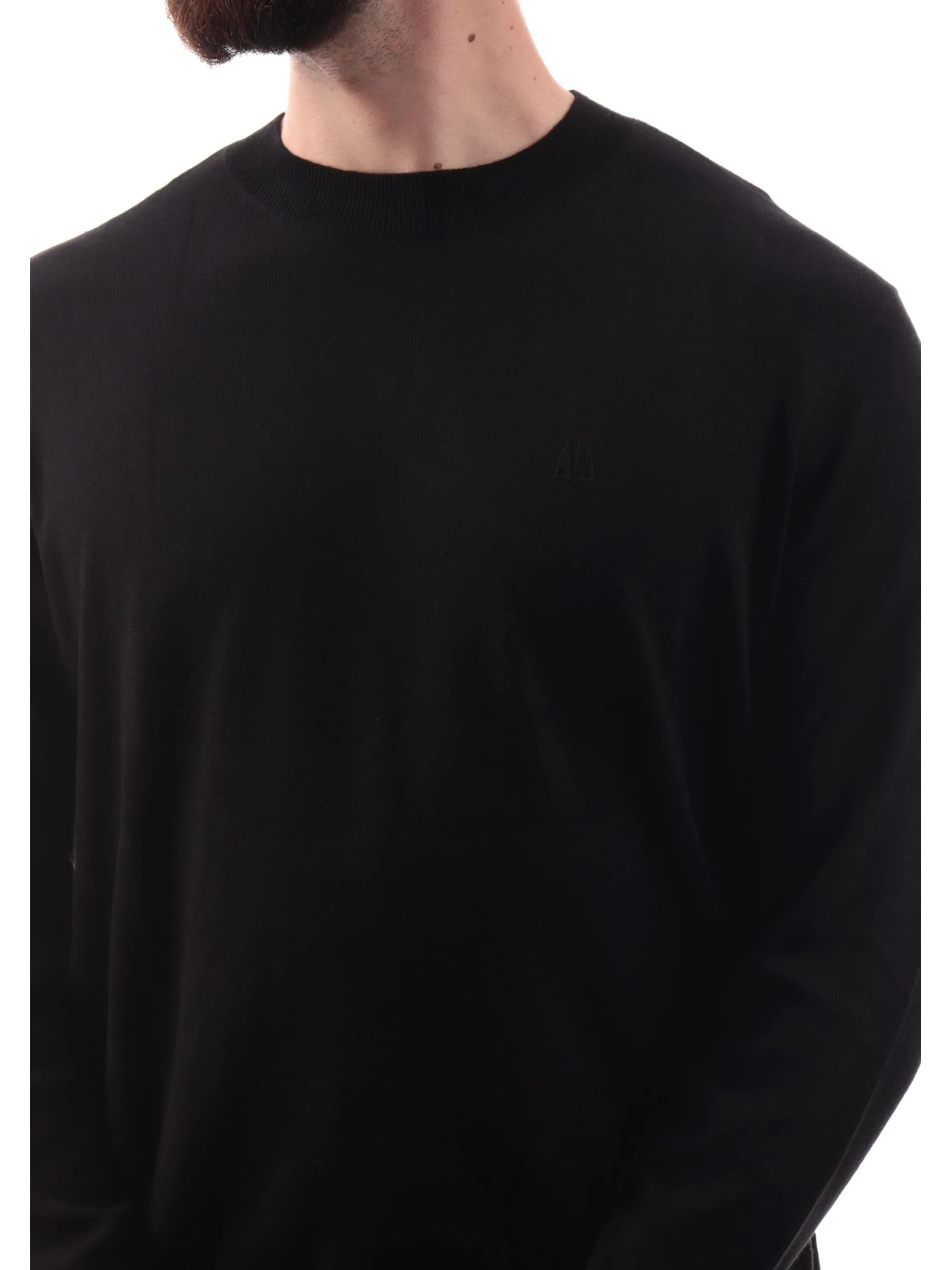 ARMANI EXCHANGE Maglie*Maglione AX nero da uomo logo AX ricamato XM000338AF12291