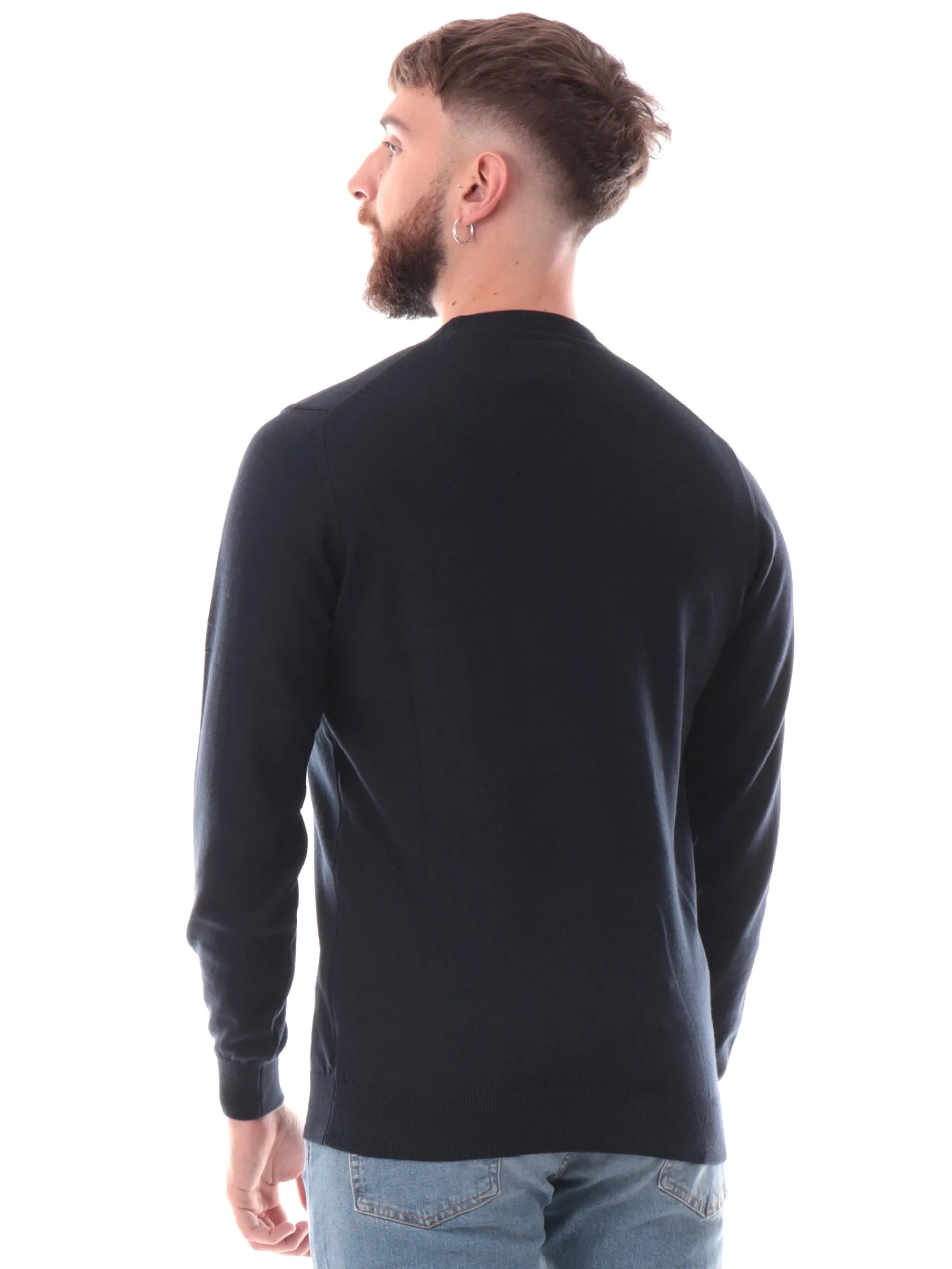 BARBOUR Maglie*Maglione blu da uomo Pima Cotton Crew MKN0932