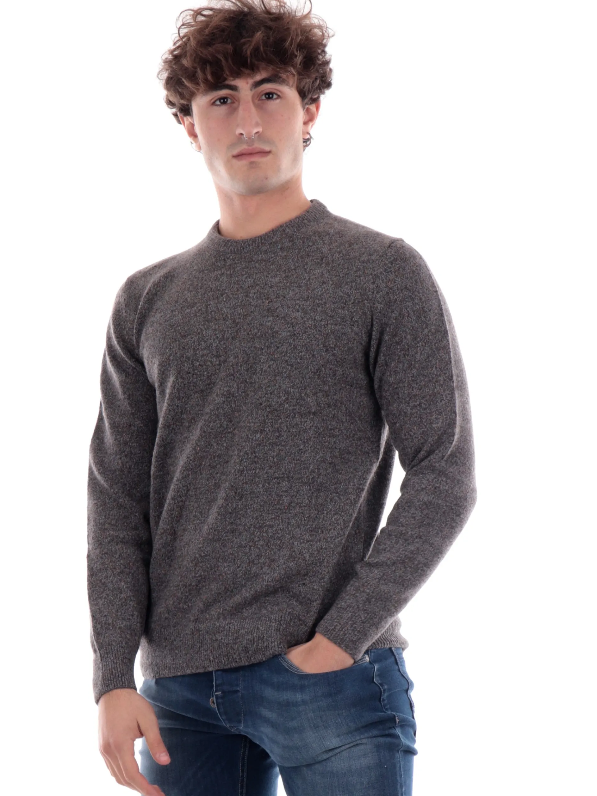 BARBOUR Maglie*Maglione da uomo grigio MKN0844