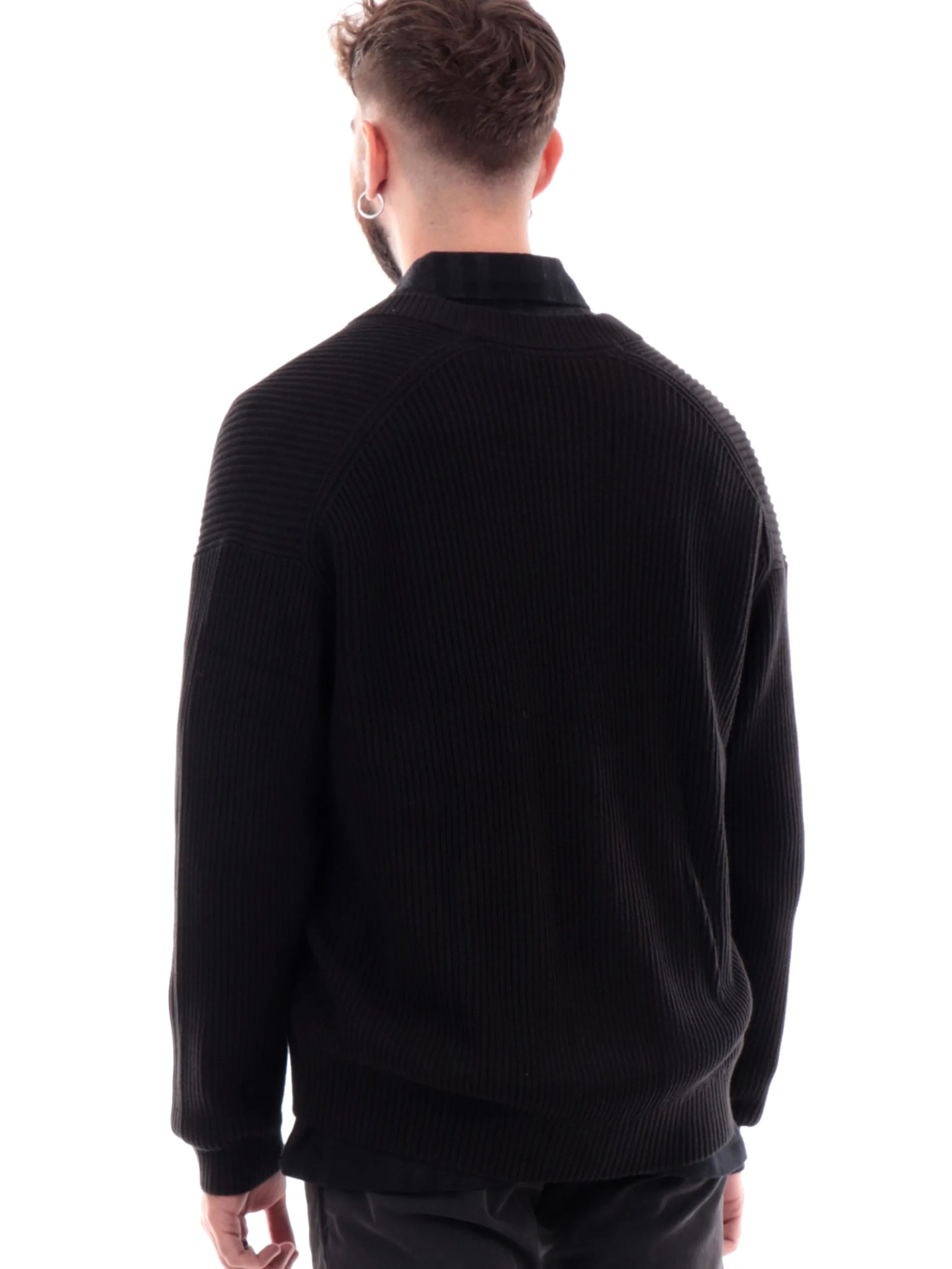 CALVIN KLEIN Maglie*Maglione cardigan nero da uomo scollo a V J30J326201