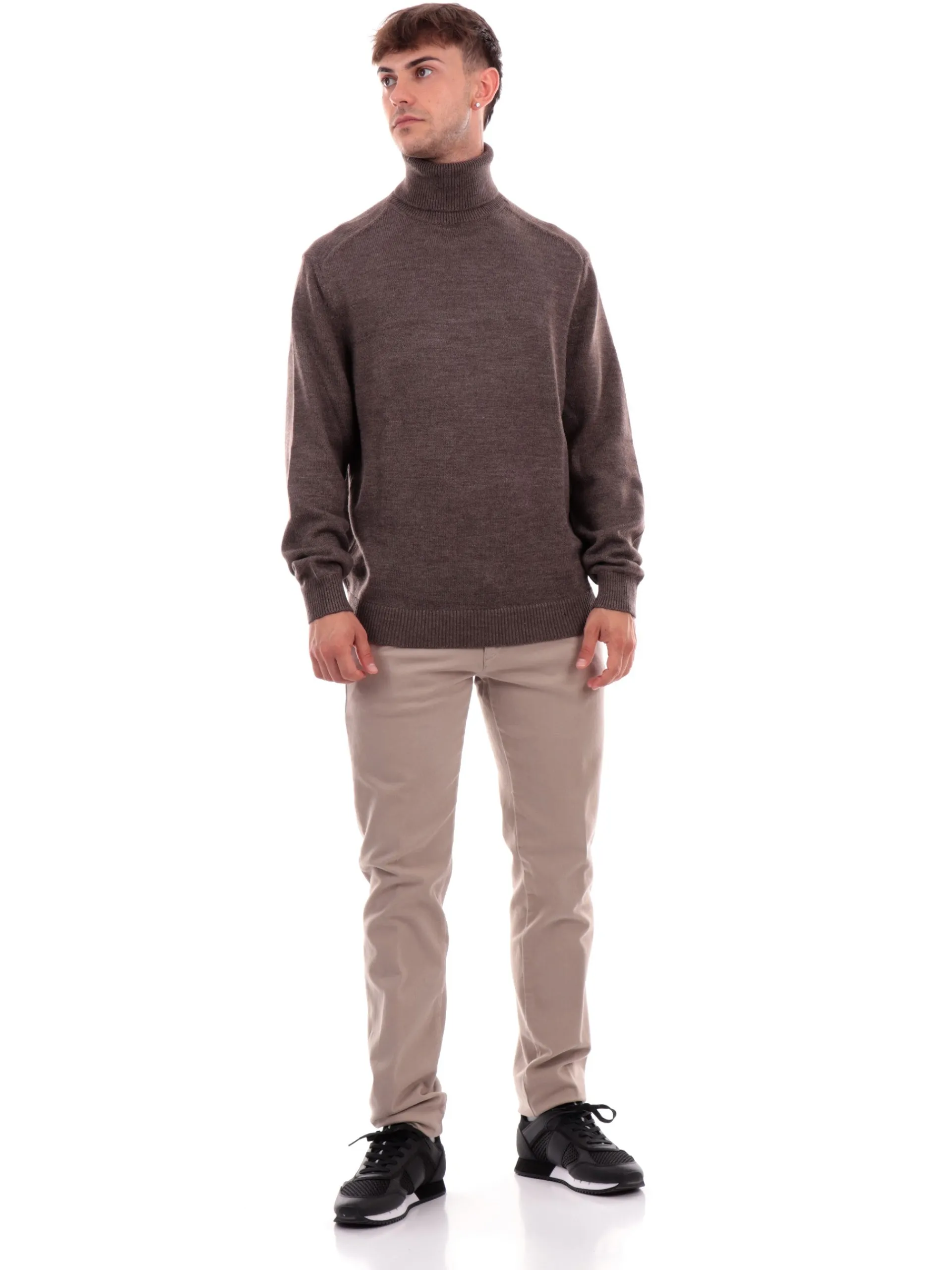 ARMANI EXCHANGE Maglie*Maglione dolcevita AX marrone da uomo 6DZM1HZM1LZ