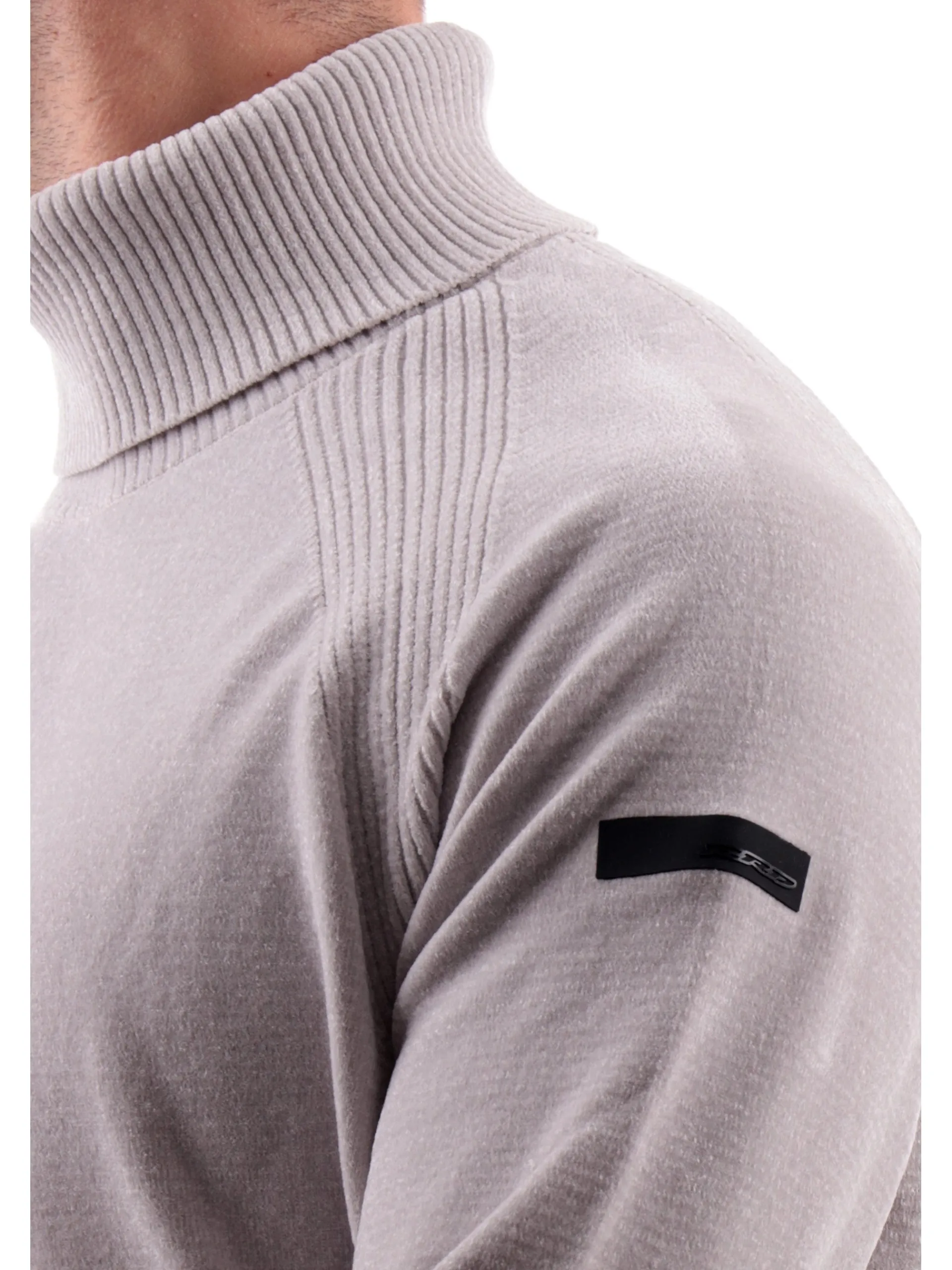 RRD Maglie*Maglione dolcevita grigio da uomo in velluto W24133