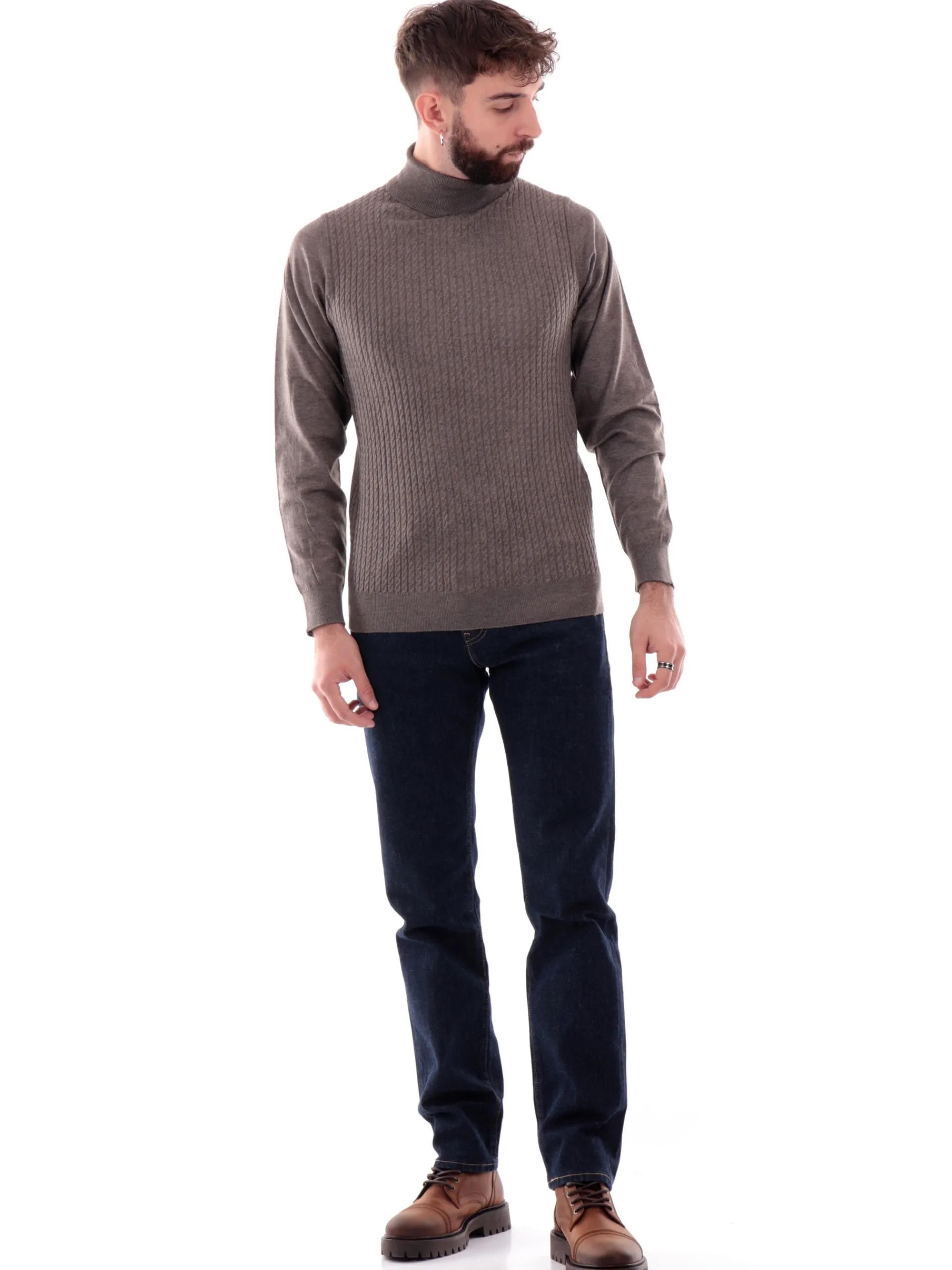 YES ZEE Maglie*Maglione dolcevita grigio da uomo M813ZS000
