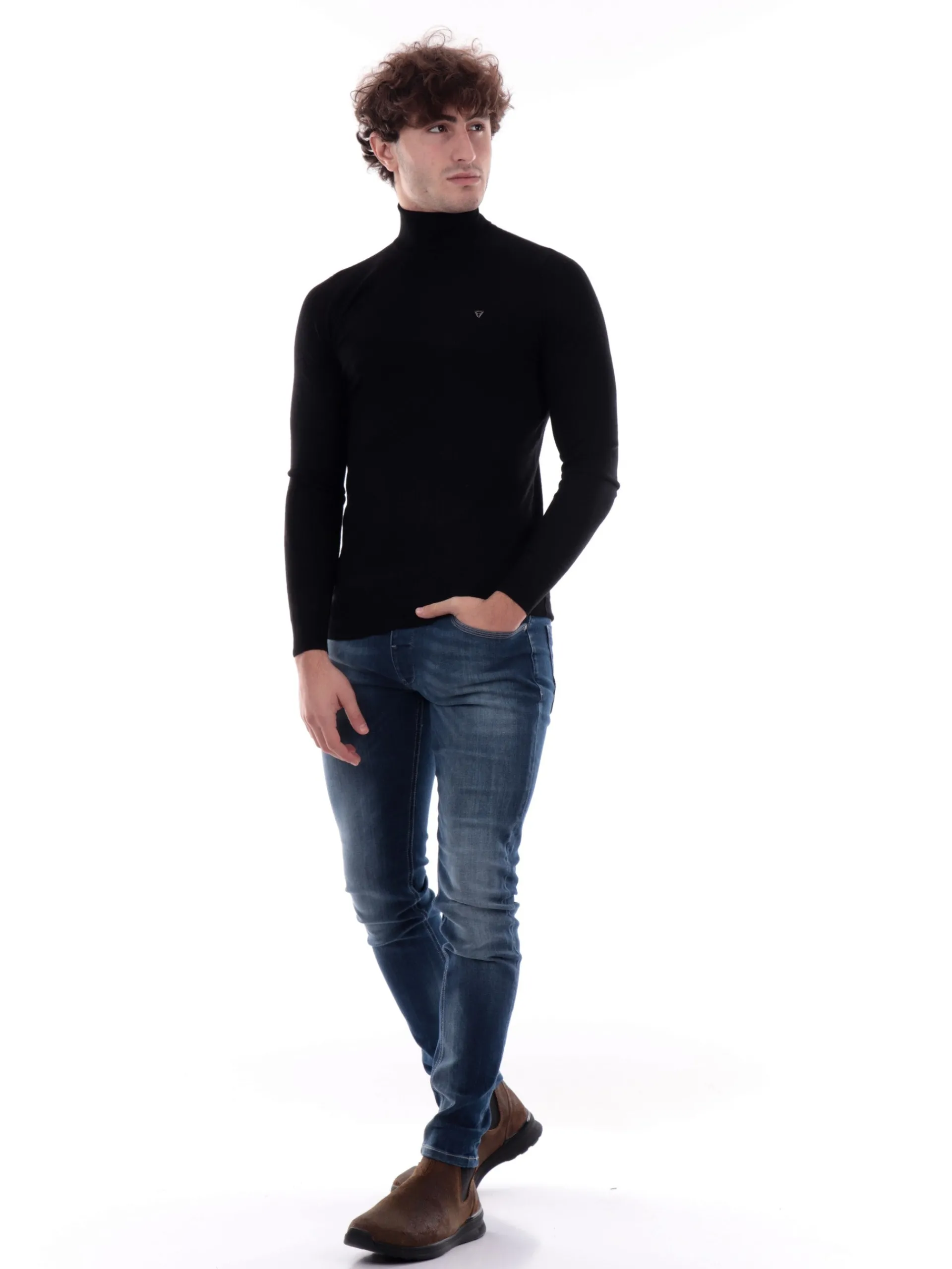 FIFTY FOUR Maglie*Maglione nero da uomo KIWISPB84