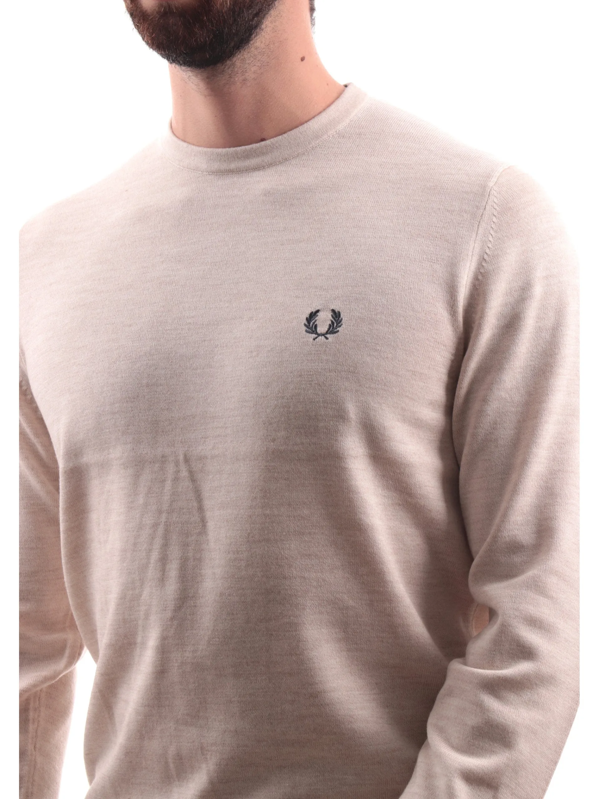 FRED PERRY Maglie*Maglione beige da uomo Classic Crew Neck Jumper K9601