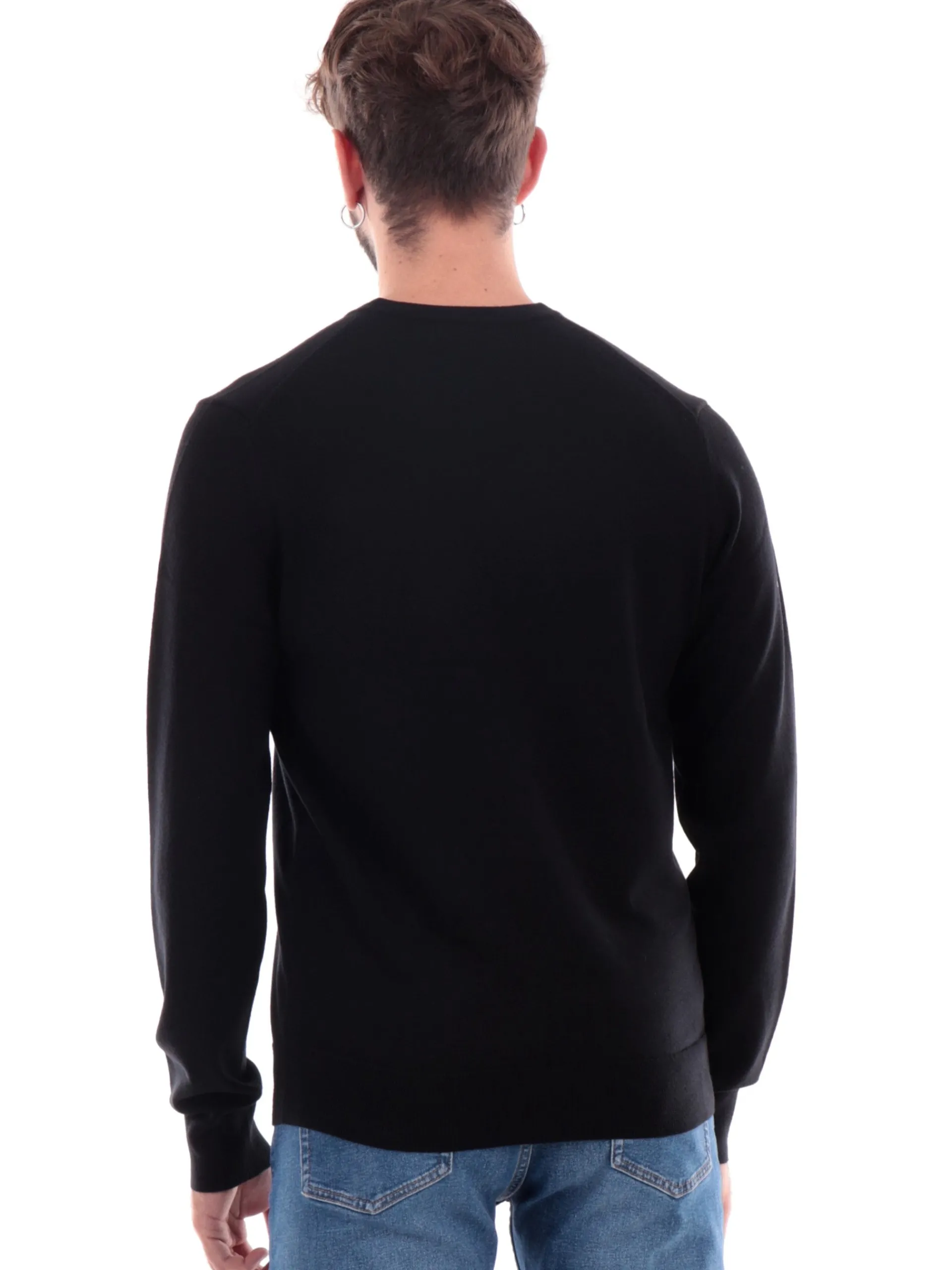 FRED PERRY Maglie*Maglione nero da uomo scollo a V K9600