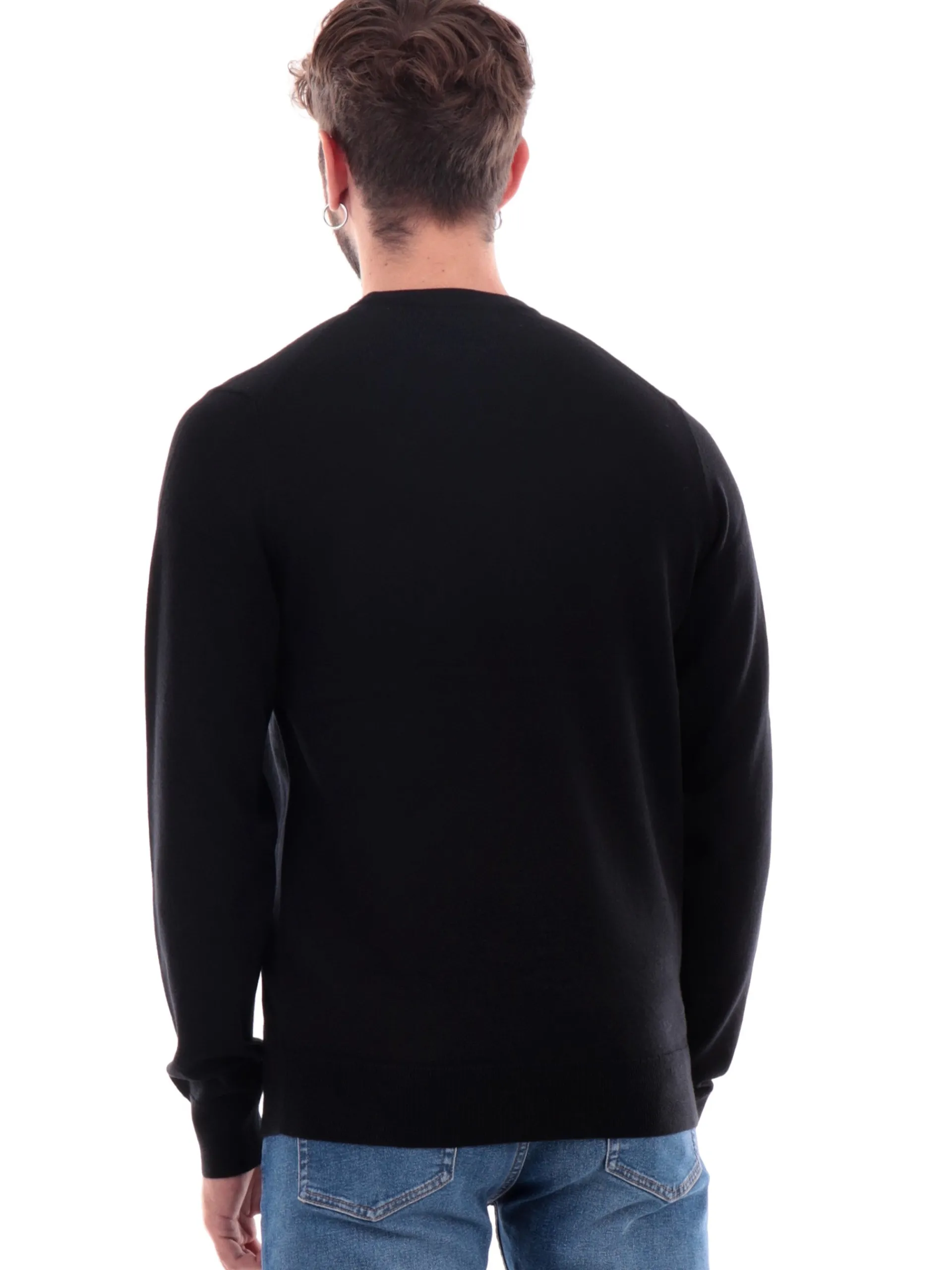 FRED PERRY Maglie*Maglione nero da uomo Classic Crew Neck Jumper K9601