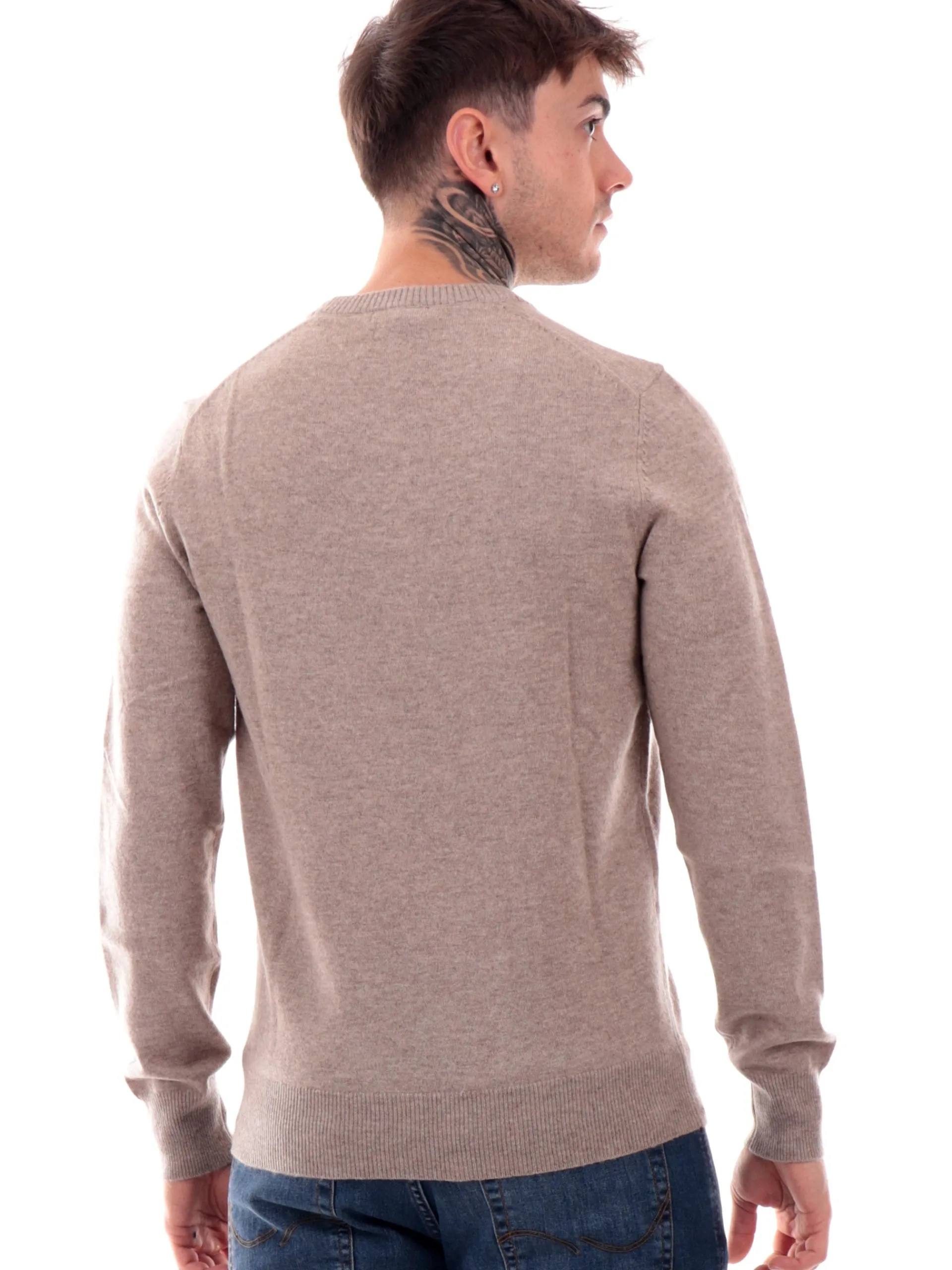 GIANNI LUPO Maglie*Maglione beige da uomo in lana GL383SF24