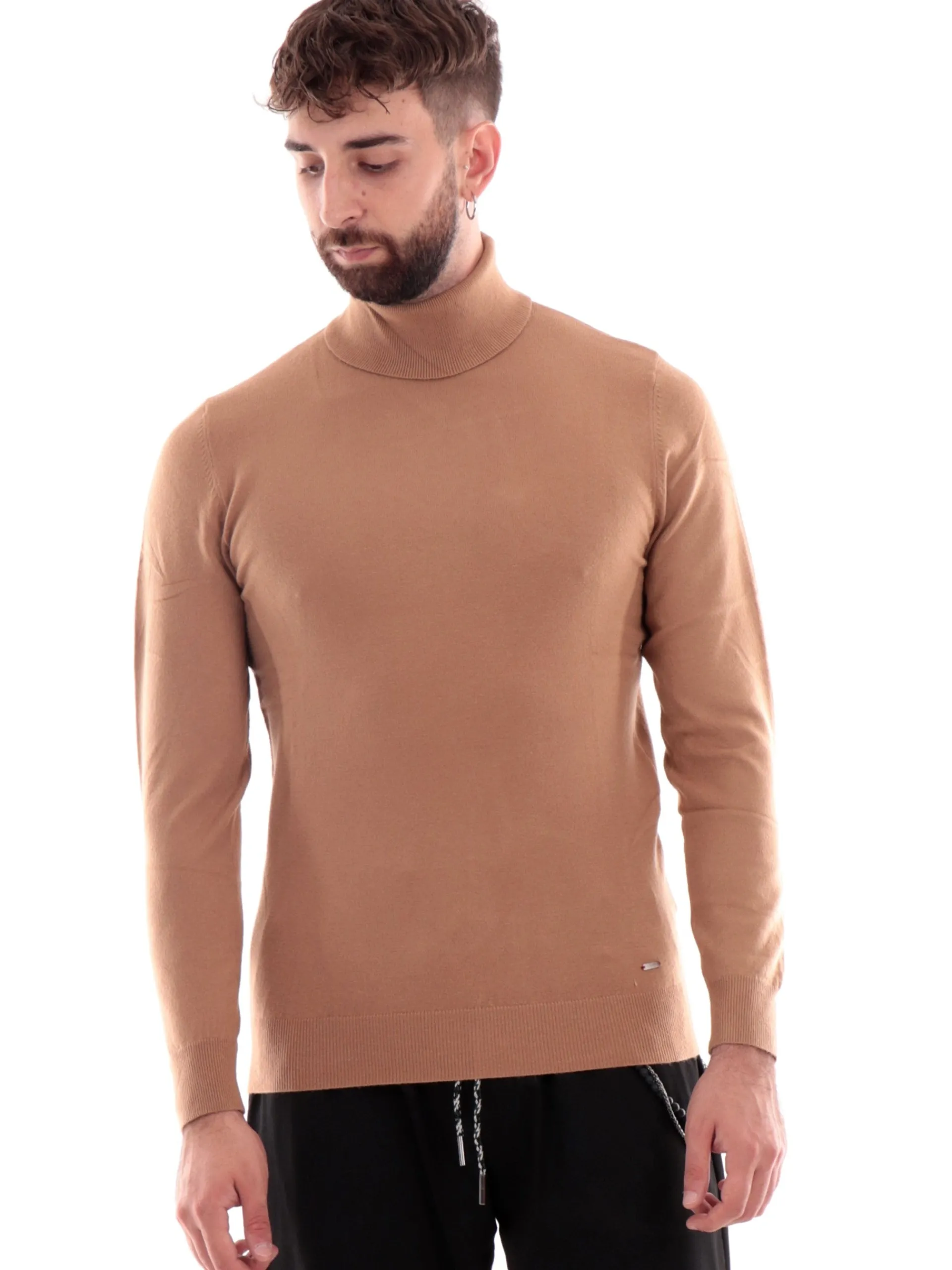 GIANNI LUPO Maglie*Maglione Collo Alto Marrone da Uomo GL33500F24