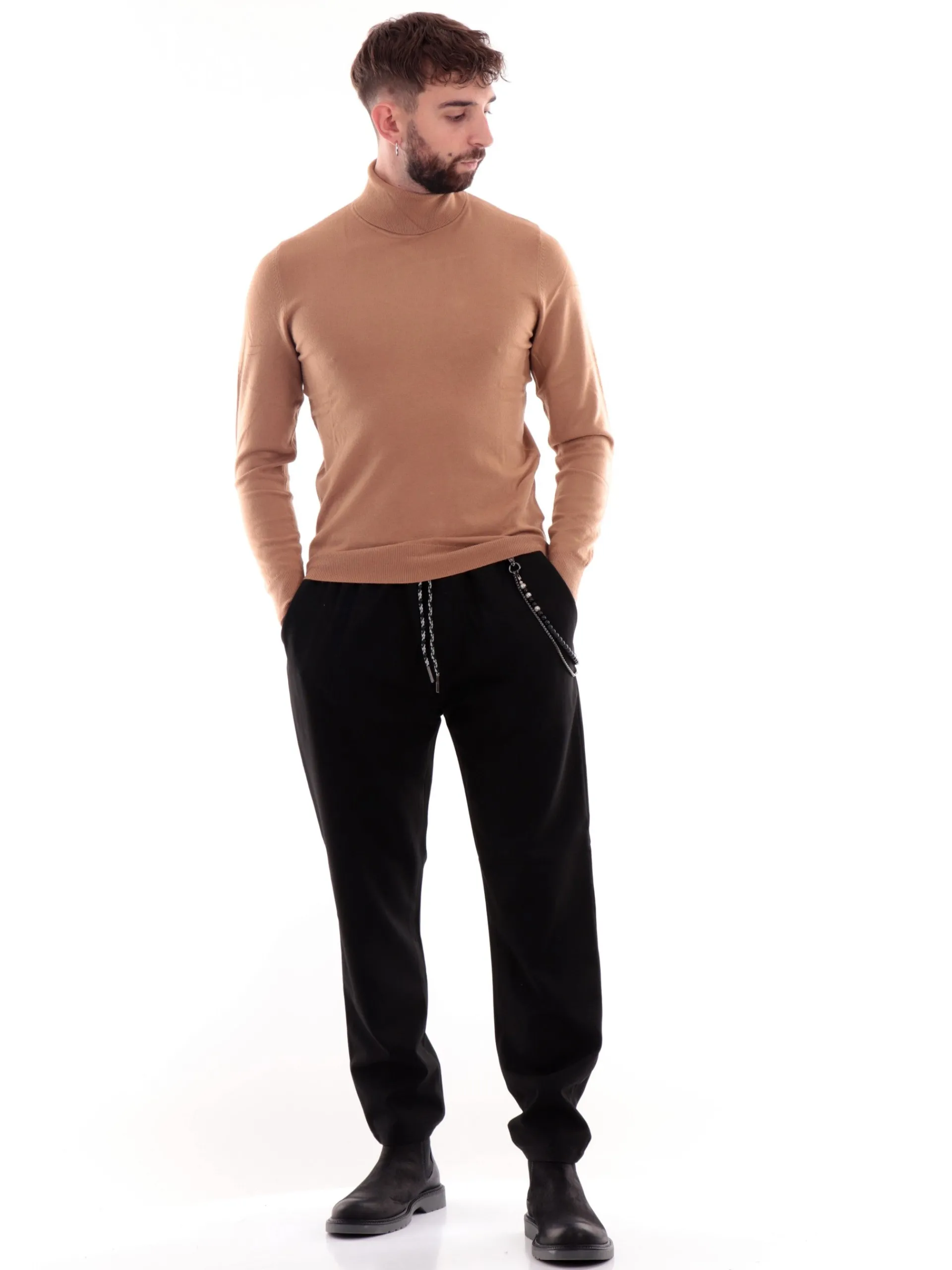 GIANNI LUPO Maglie*Maglione Collo Alto Marrone da Uomo GL33500F24