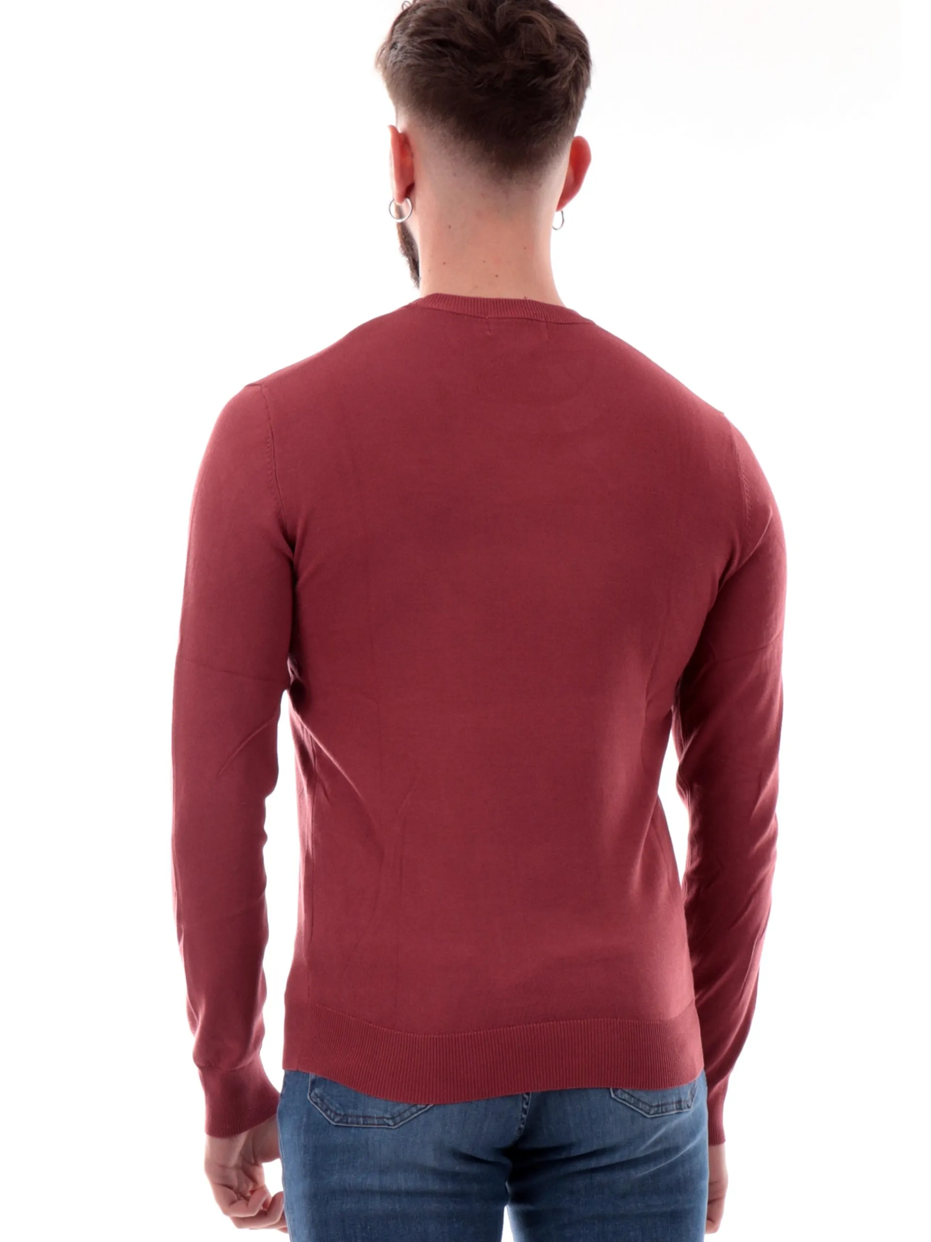 GIANNI LUPO Maglie*Maglione girocollo rosso da uomo in viscosa GL512SS25