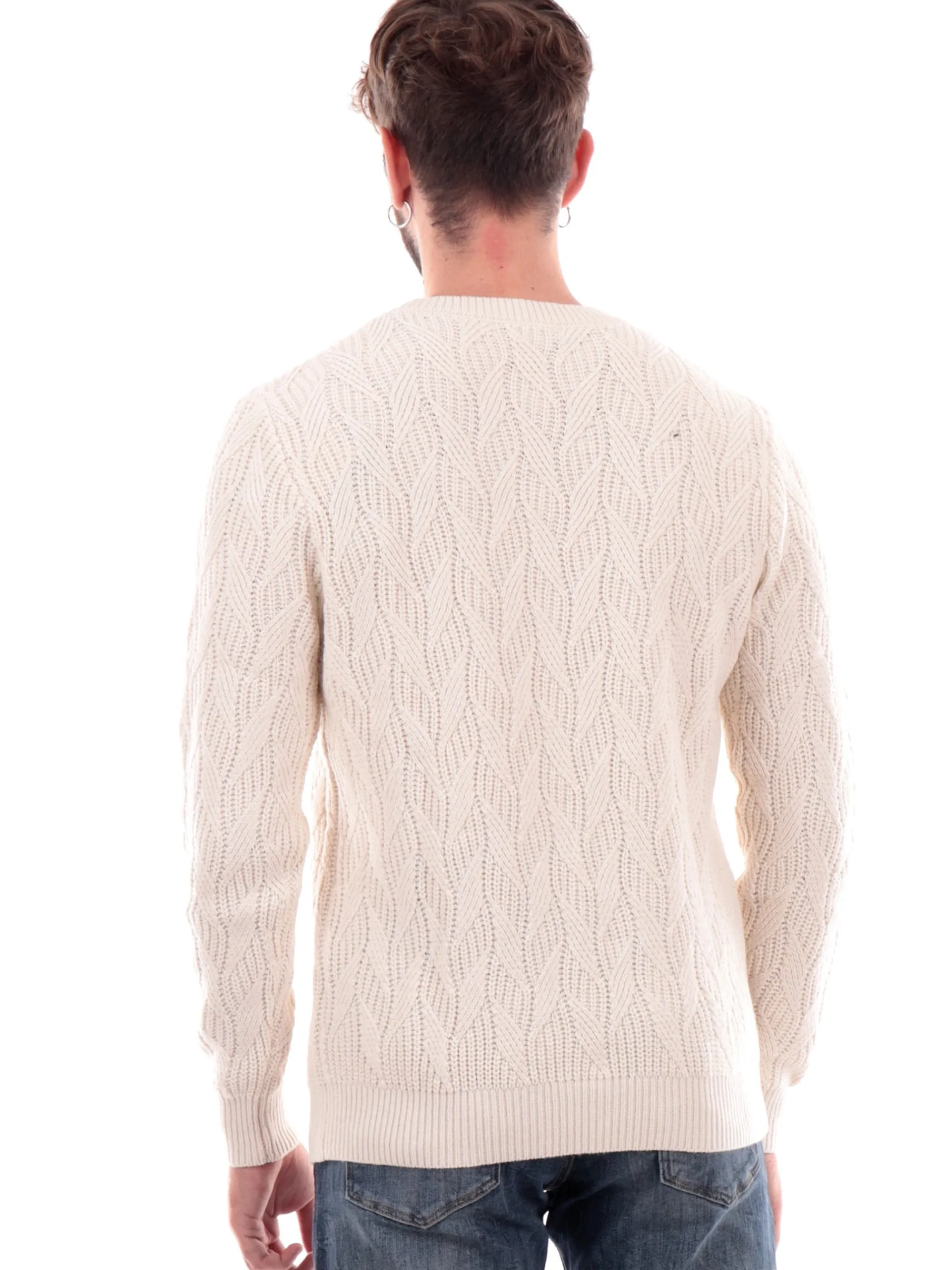 GUESS Maglie*Maglione girocollo bianco da uomo Evander M4BR19Z3HD1