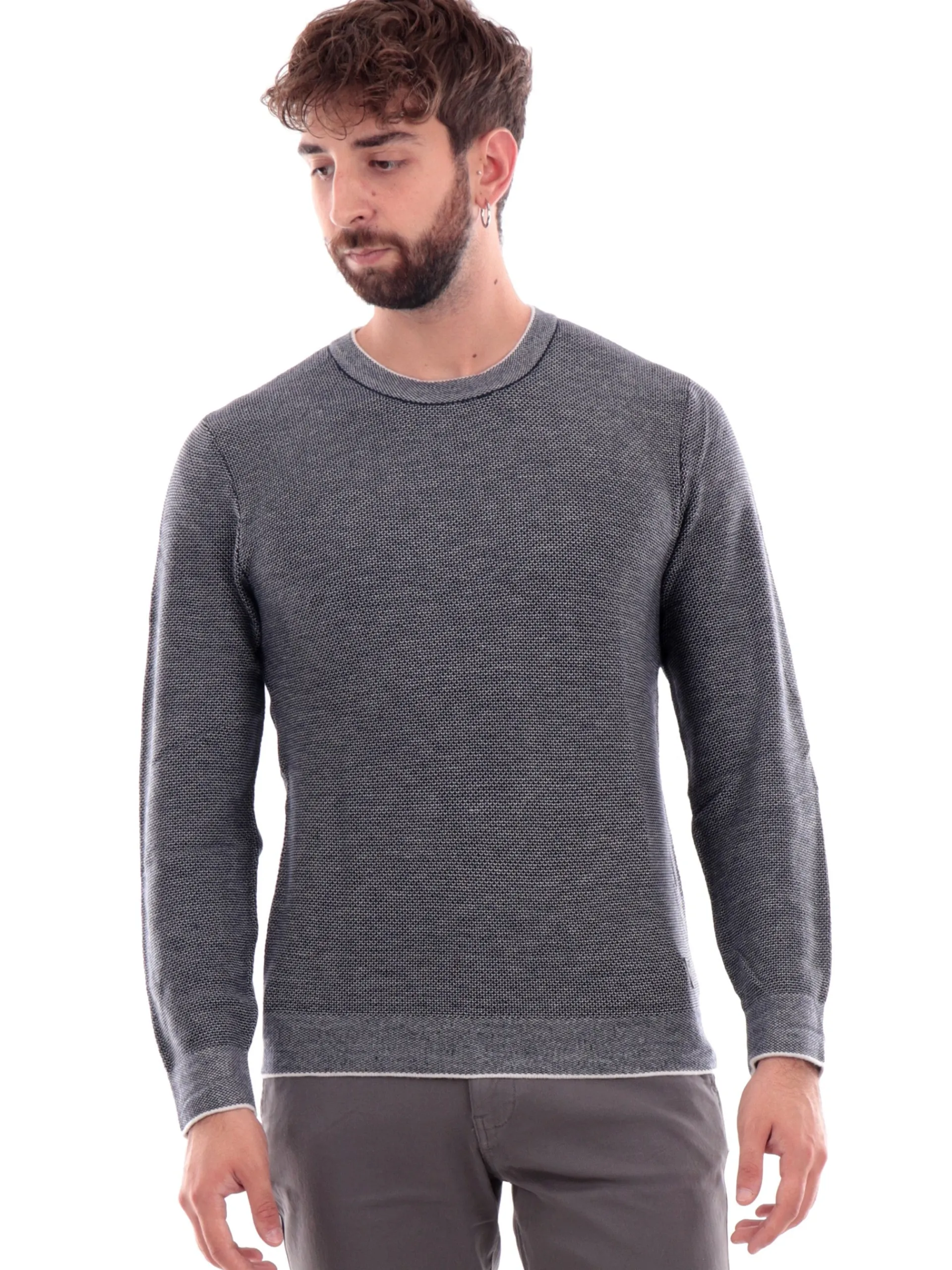 GUESS Maglie*Maglione blu da uomo girocollo Earle M4BR04Z3H82