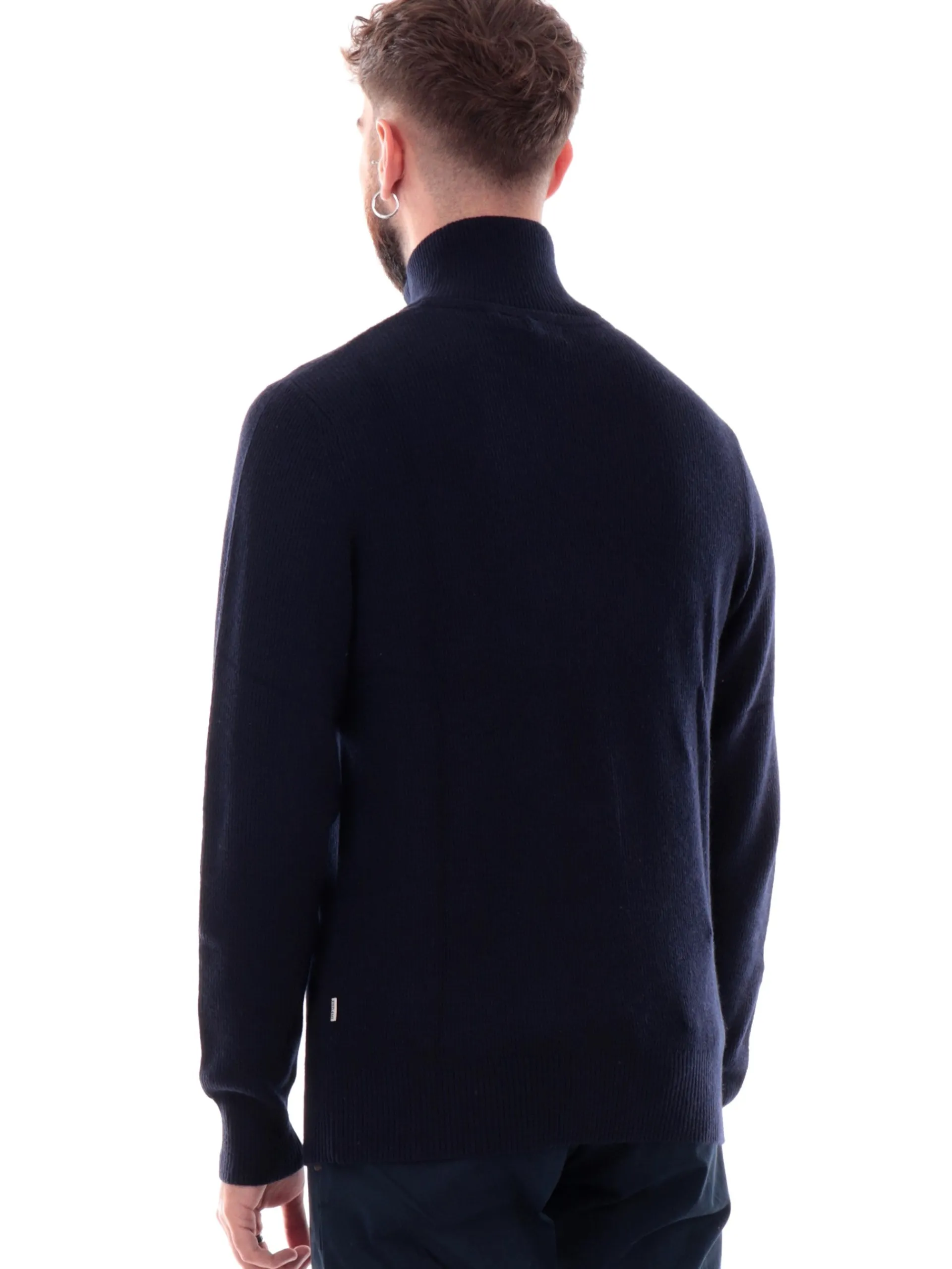 IMPURE Maglie*Maglione blu da uomo turtle Neck zip collo alto JASPER