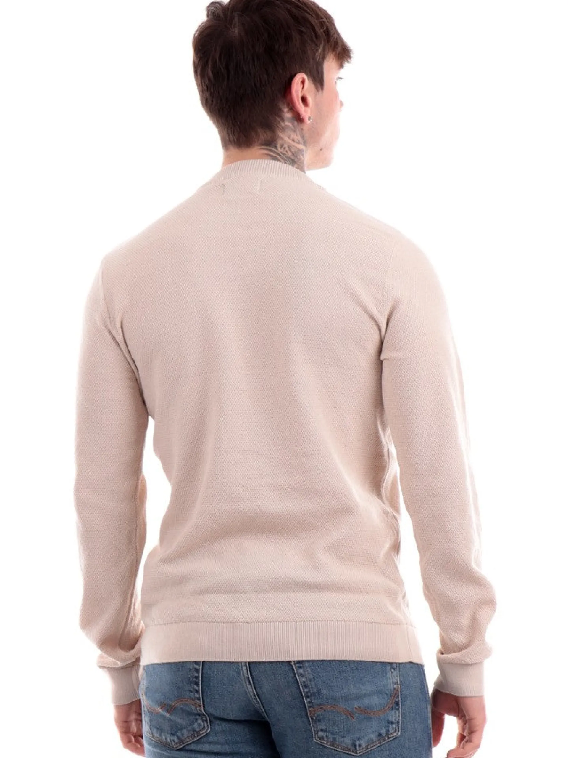 JACK&JONES Maglie*Maglione Jack Jones beige da uomo Knit Crew 12252708