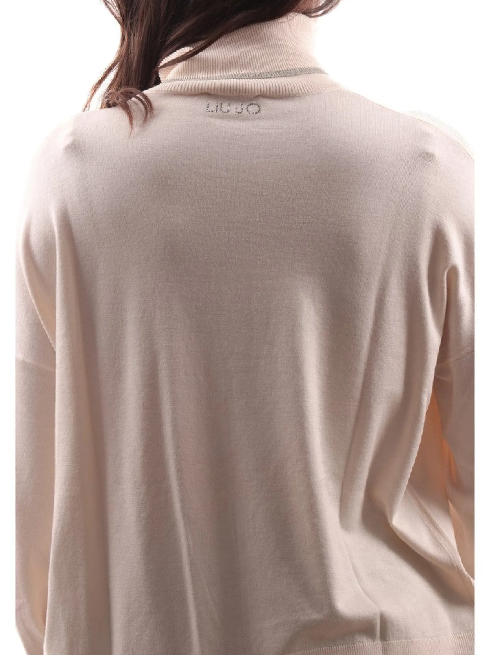 LIU JO MILANO Maglie*Maglione Liu Jo bianco da Donna Collo Alto con profili Lurex MF3390MS49I