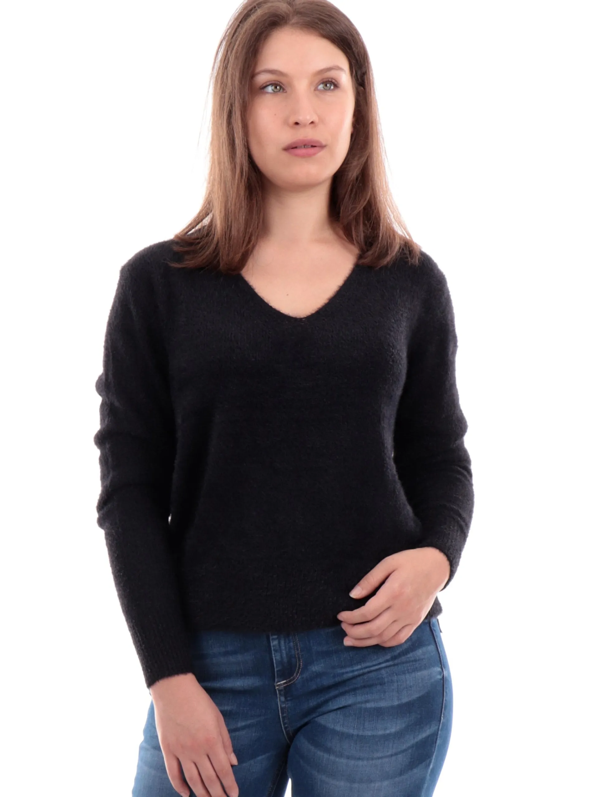 ONLY Maglie*Maglione nero da donna V-Neck 15259562