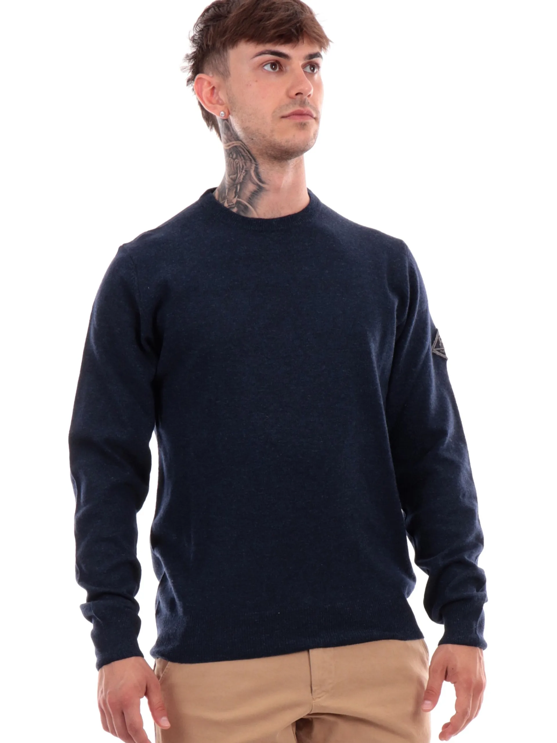 ROYROGERS Maglie*Maglione Roy Rogers blu da uomo in lana RU502CC53XXXX