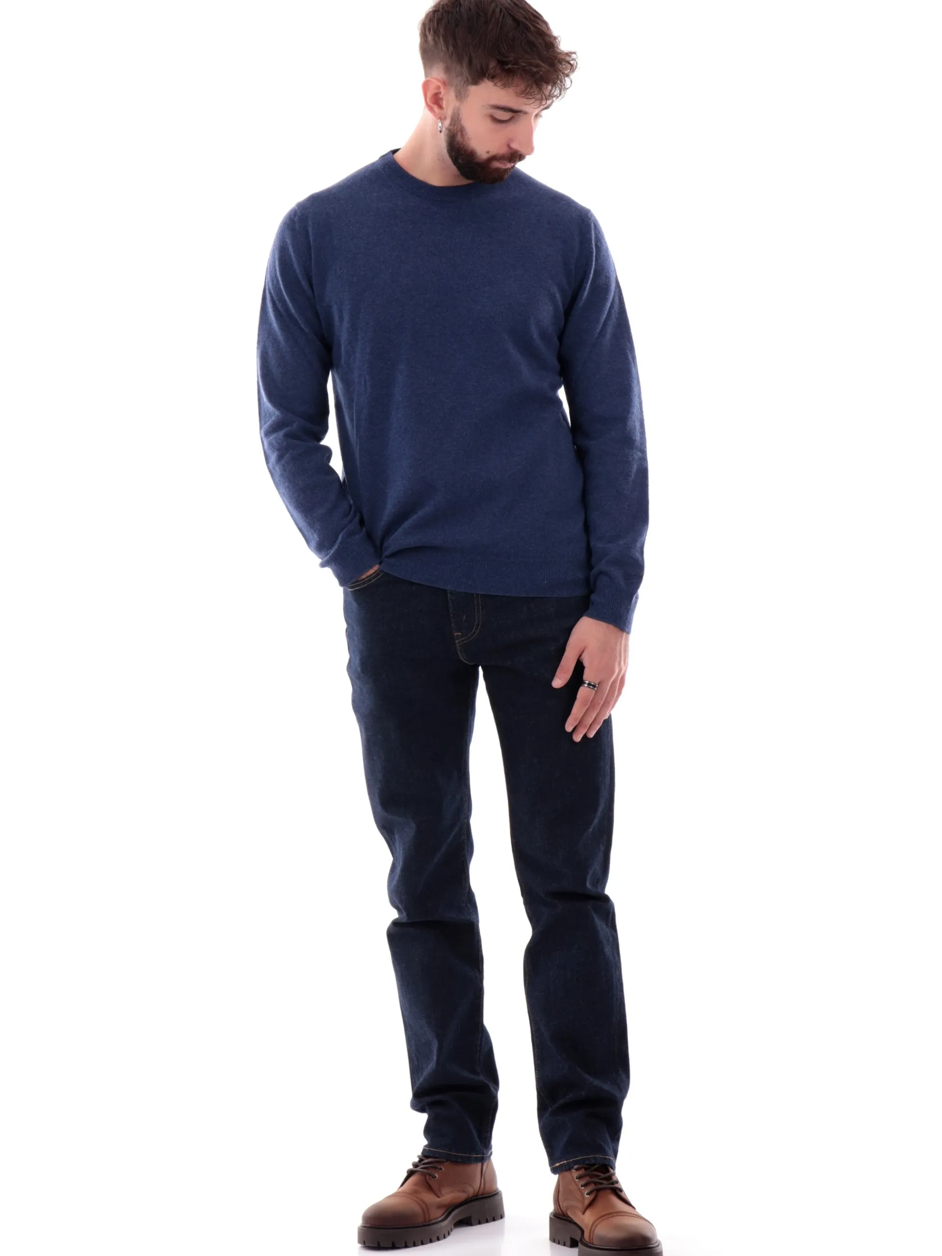 WOOLRICH Maglie*Maglione blu da uomo in lana 0278MRUF0469