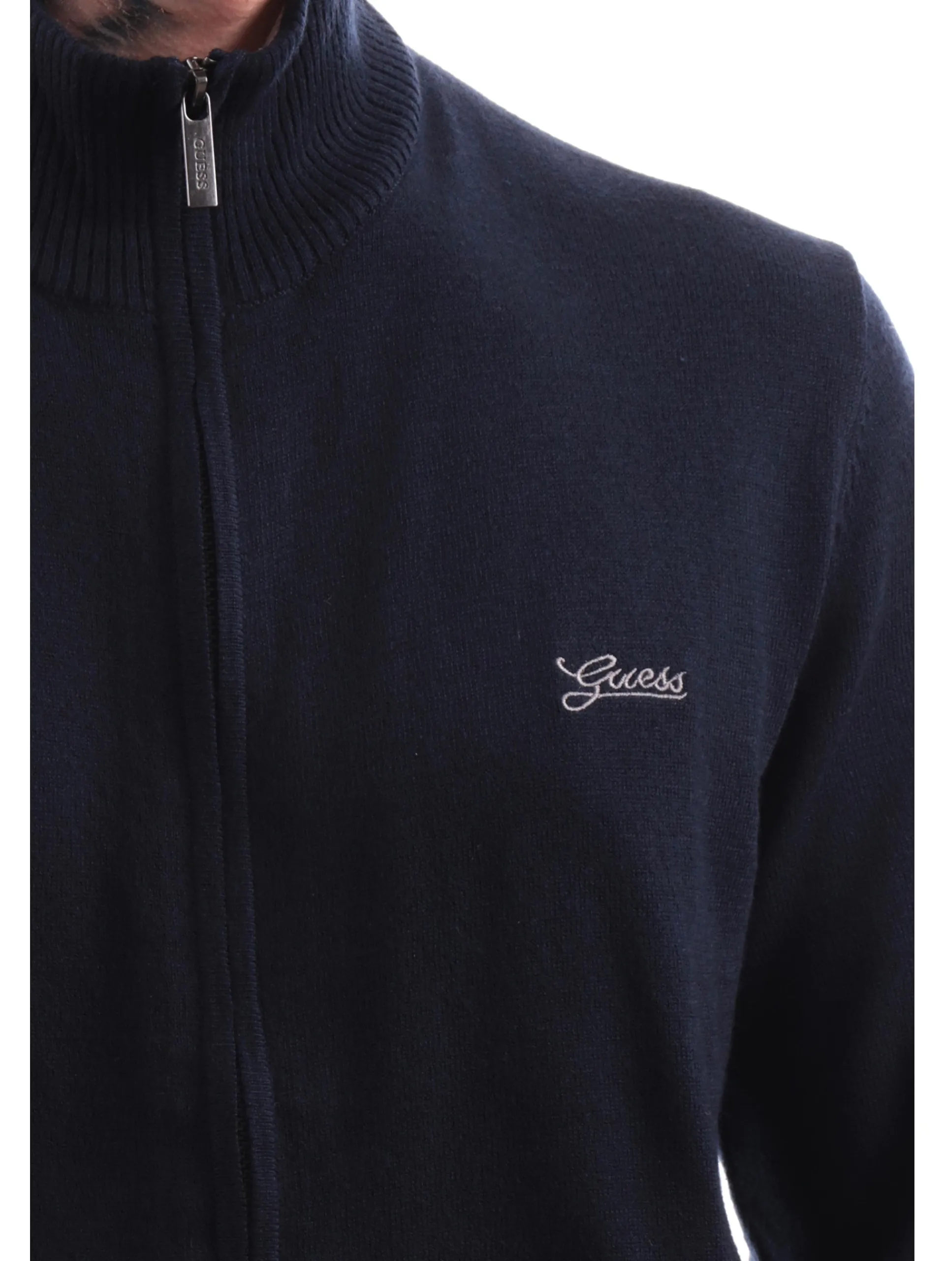 GUESS Maglie*Maglione zip blu da uomo Darrel M4YR03Z3052