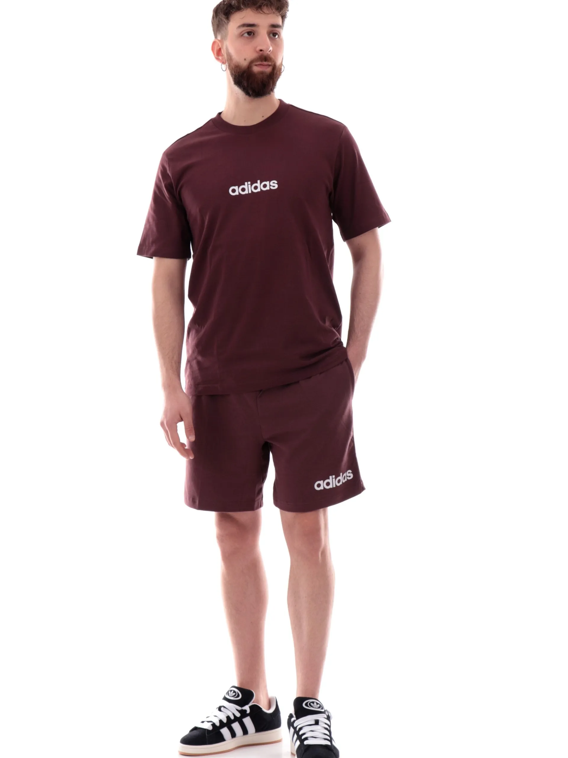 ADIDAS EQUIPMENT Bermuda*Pantaloncini Adidas bordeaux da uomo logo Adidas bianco JE9015