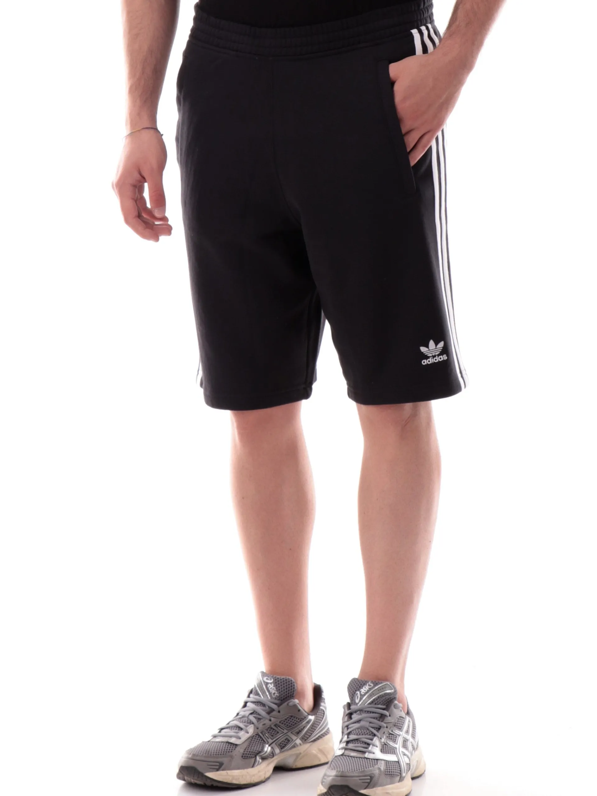 ADIDAS ORIGINALS Bermuda*Pantaloncini Adidas neri 3Stripes da uomo tasche con zip IU2337