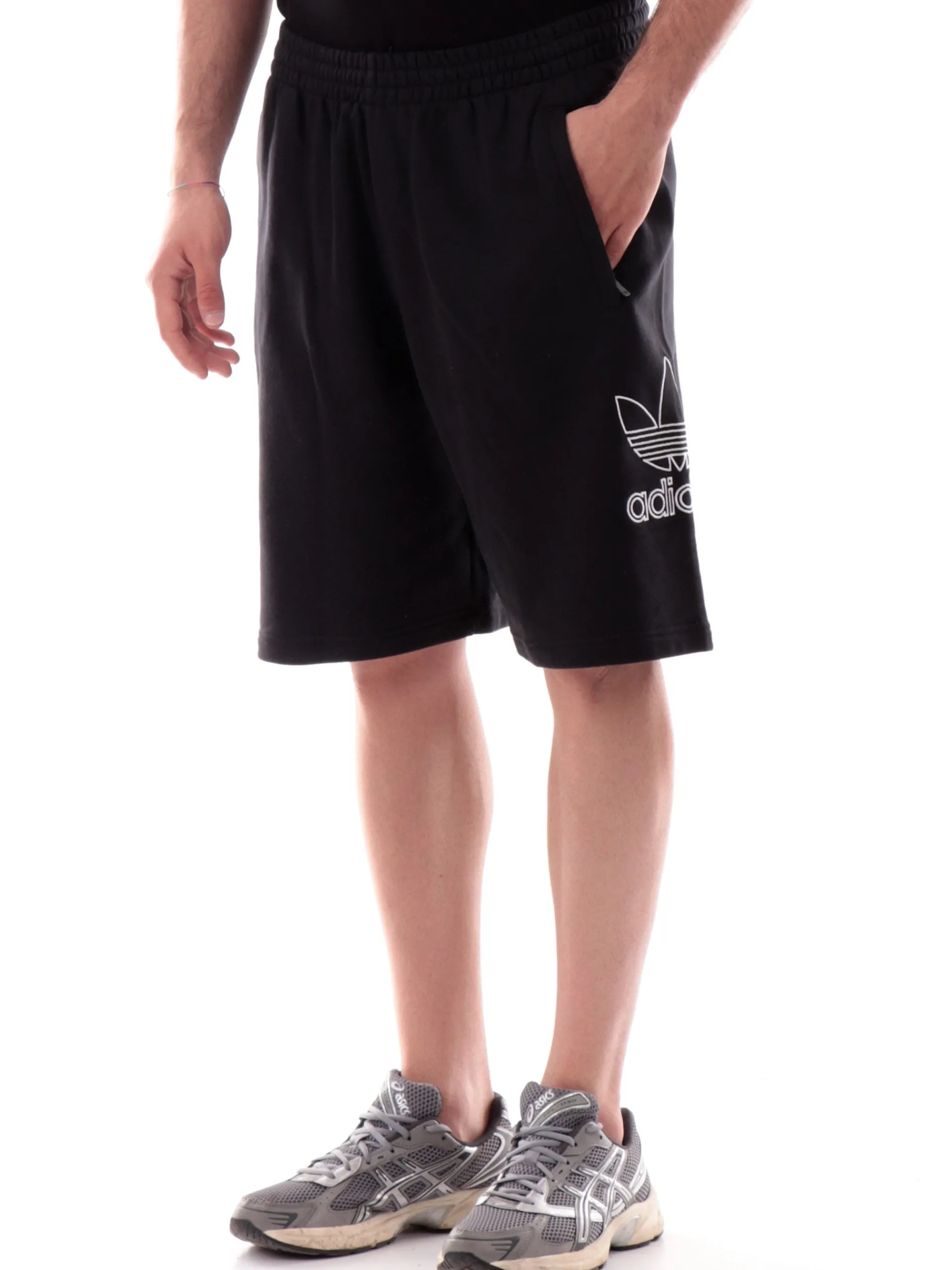 ADIDAS ORIGINALS Bermuda*Pantaloncini Adidas neri trifoglio ricamato da uomo JP2684