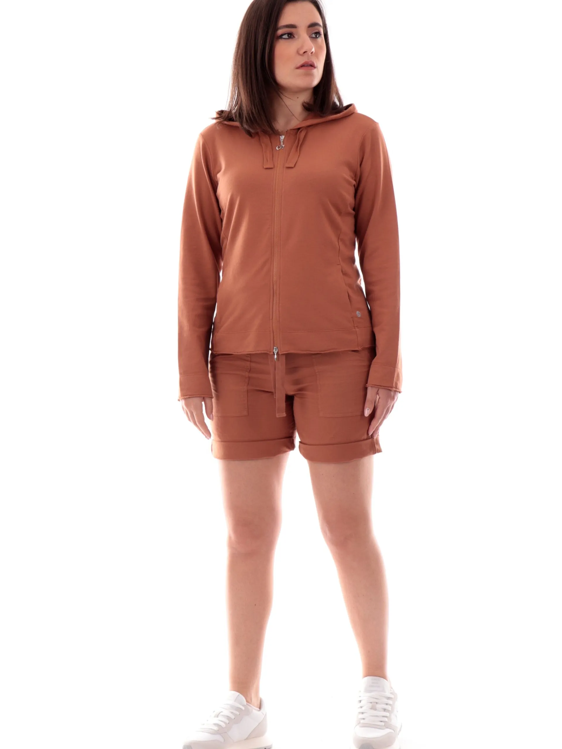 DEHA Shorts*Pantaloncini marroni da donna in popeline A00648