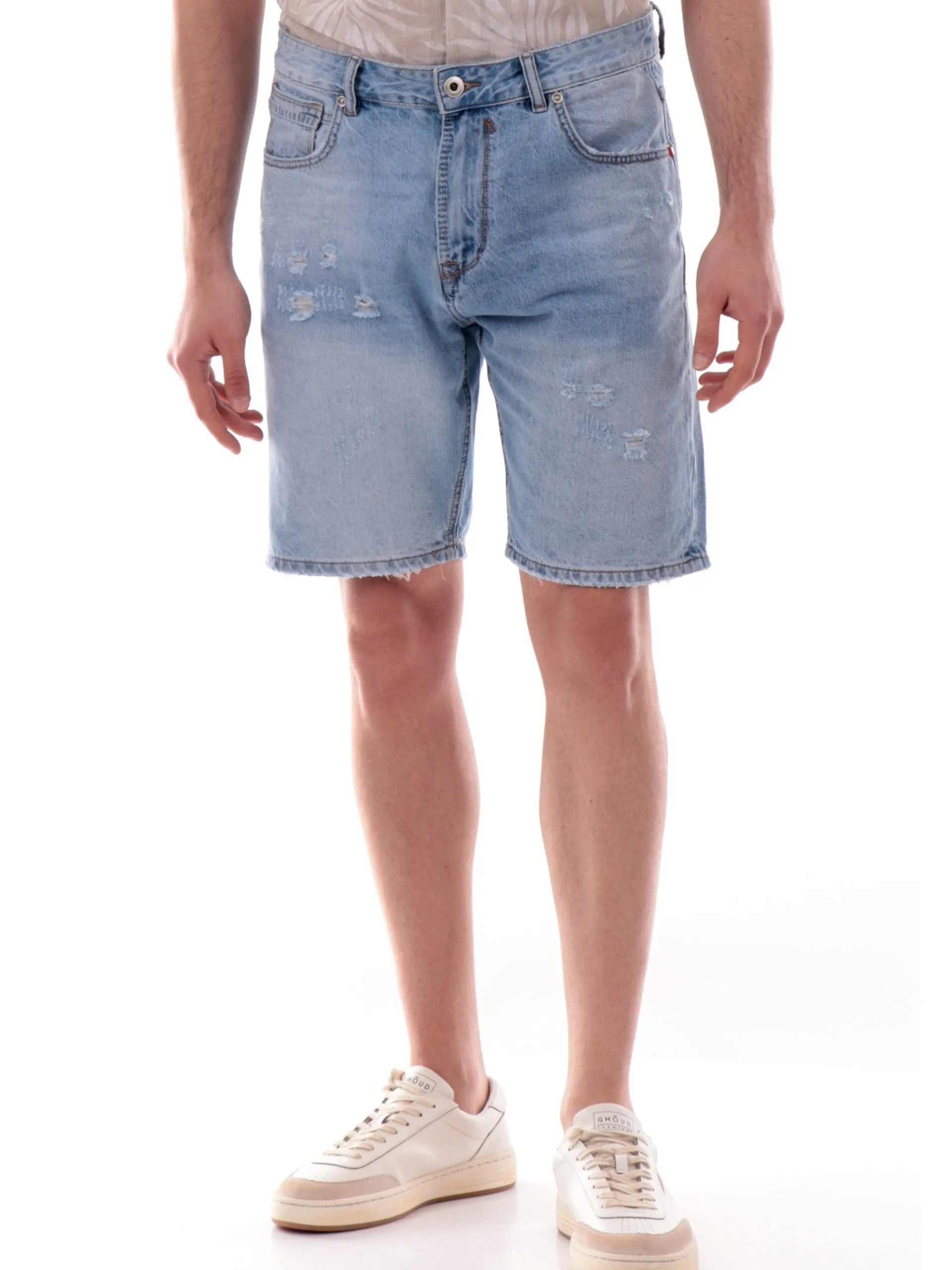GIANNI LUPO Bermuda*Pantaloncini jeans da uomo strappati GL6333Q