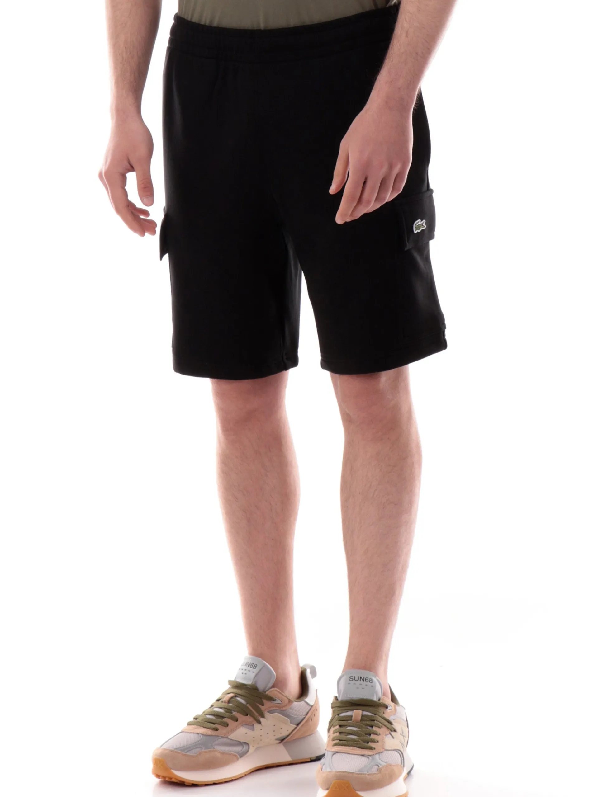 LACOSTE Bermuda*Pantaloncini neri da uomo con tasconi GH9743