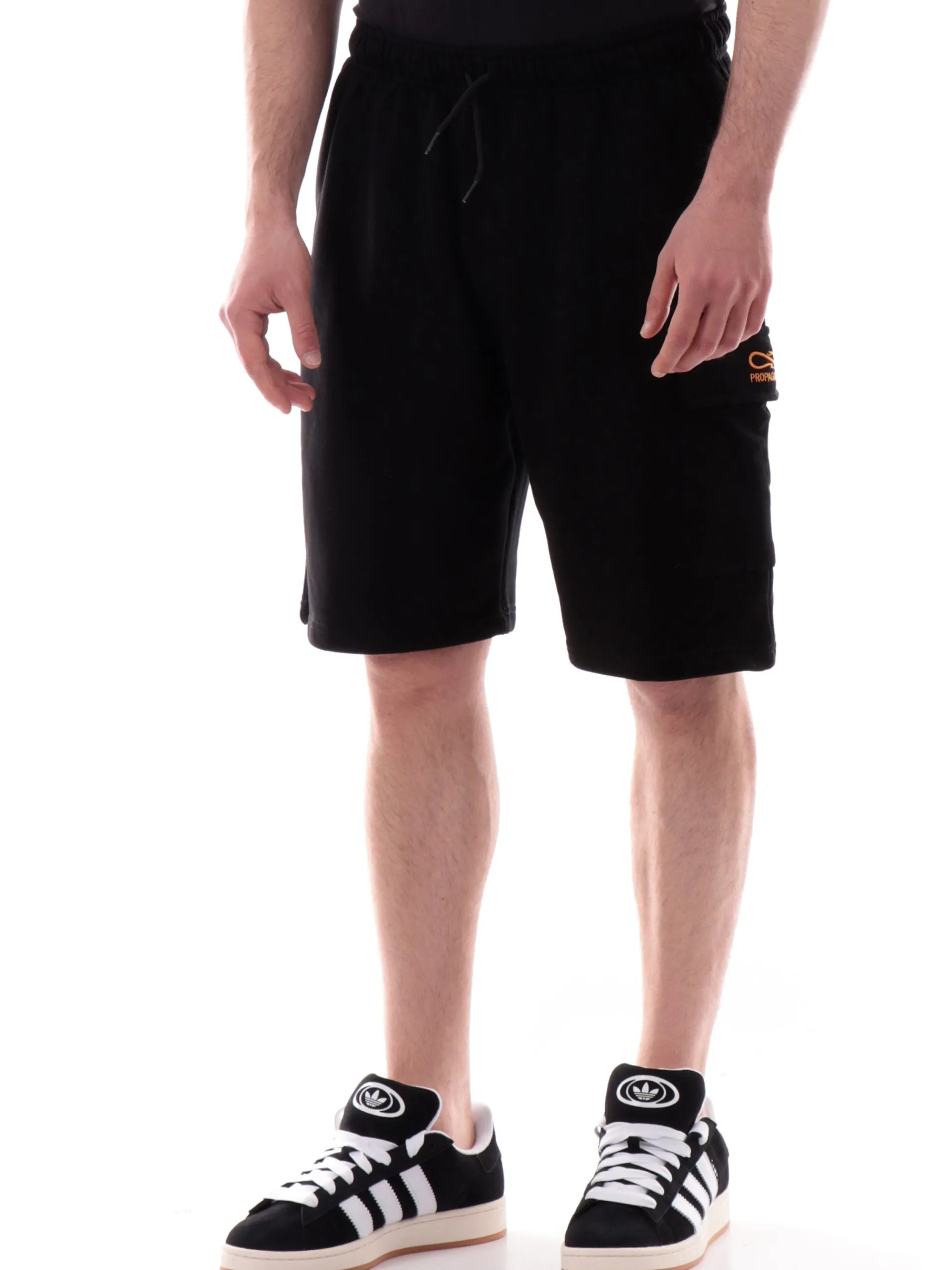 PROPAGANDA Bermuda*Pantaloncini neri da uomo Logo Embroidery 25SSPRBR