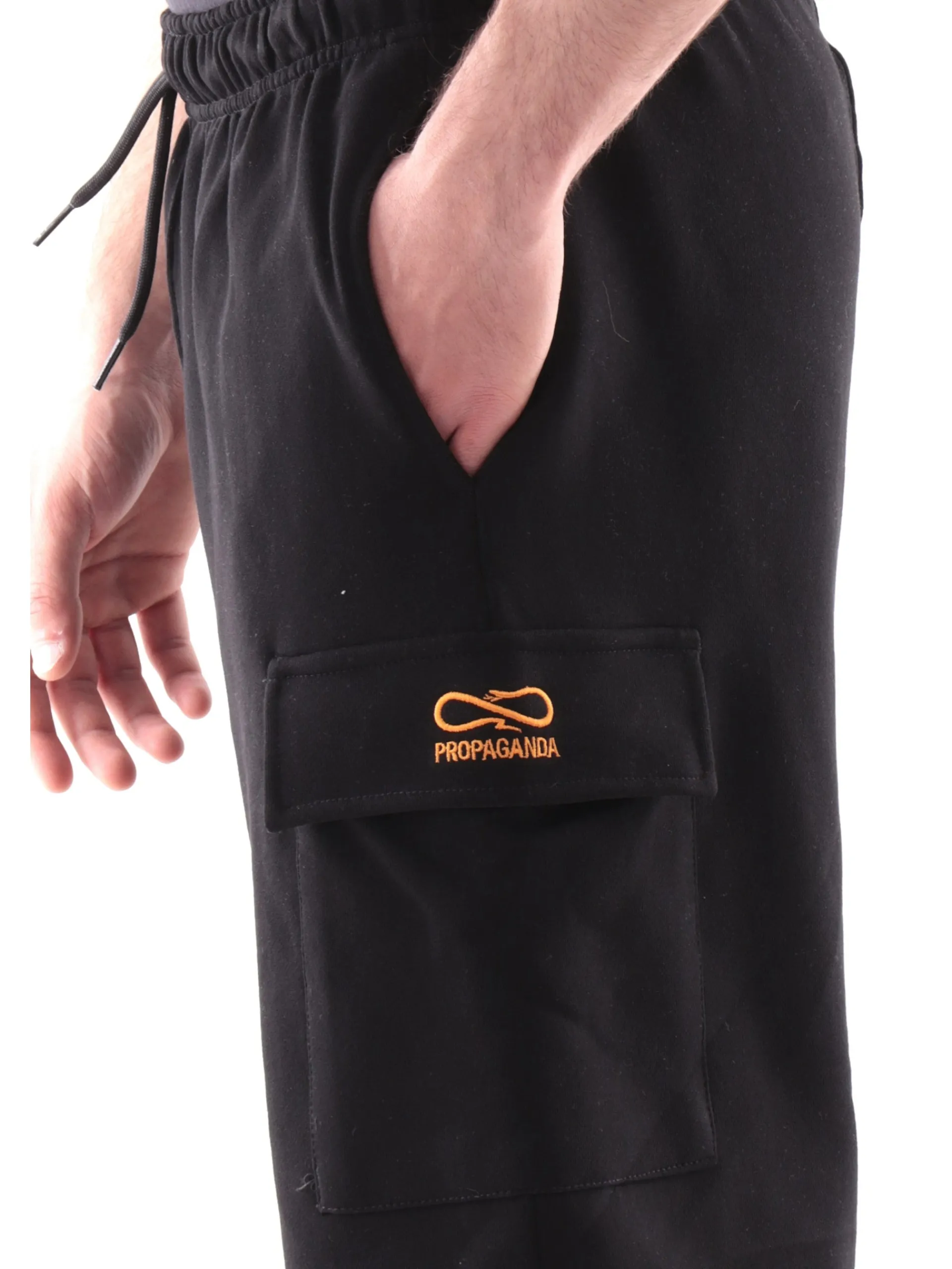 PROPAGANDA Bermuda*Pantaloncini neri da uomo Logo Embroidery 25SSPRBR