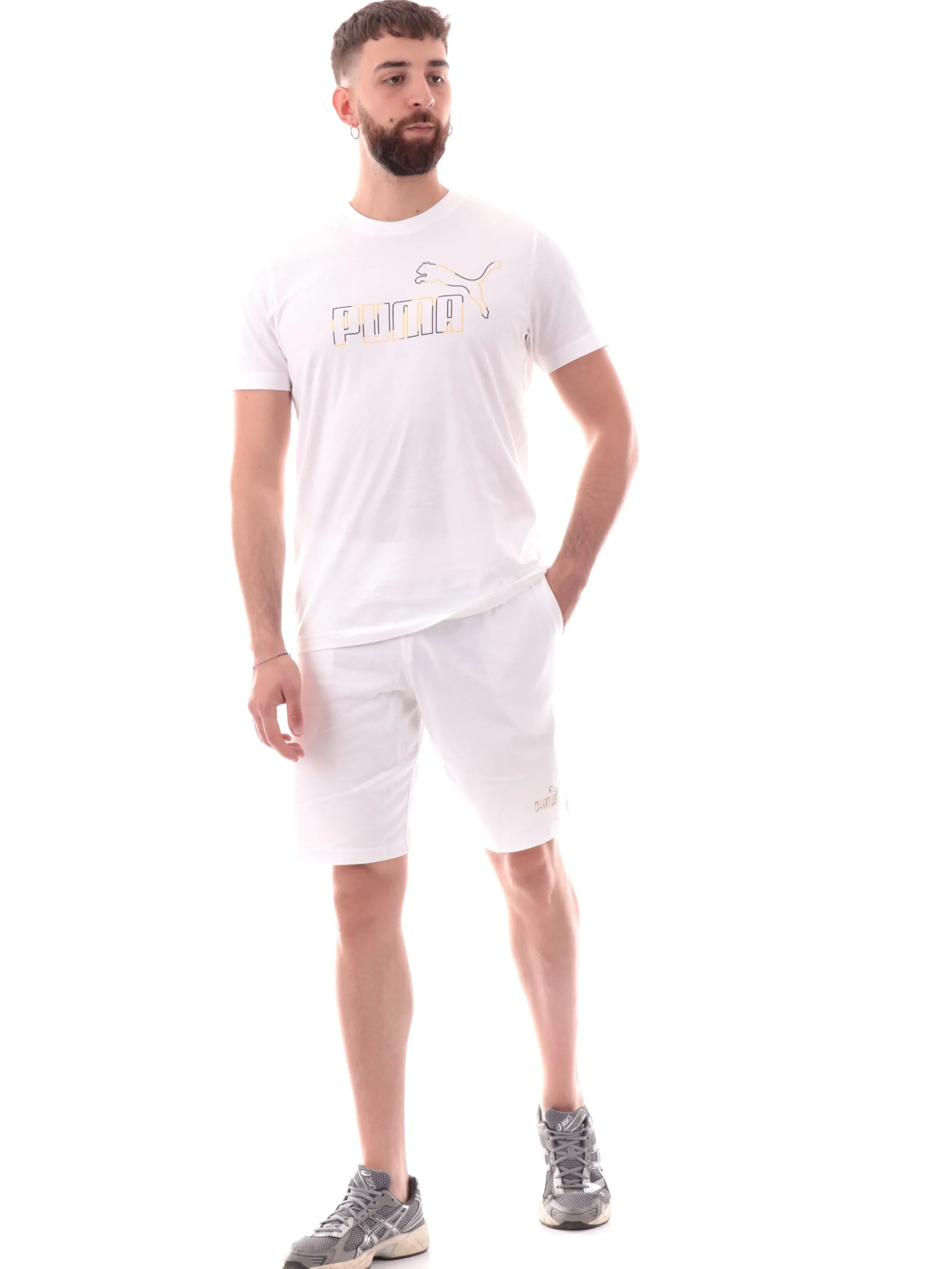 PUMA Bermuda*Pantaloncini bianchi da uomo logo tech 688917