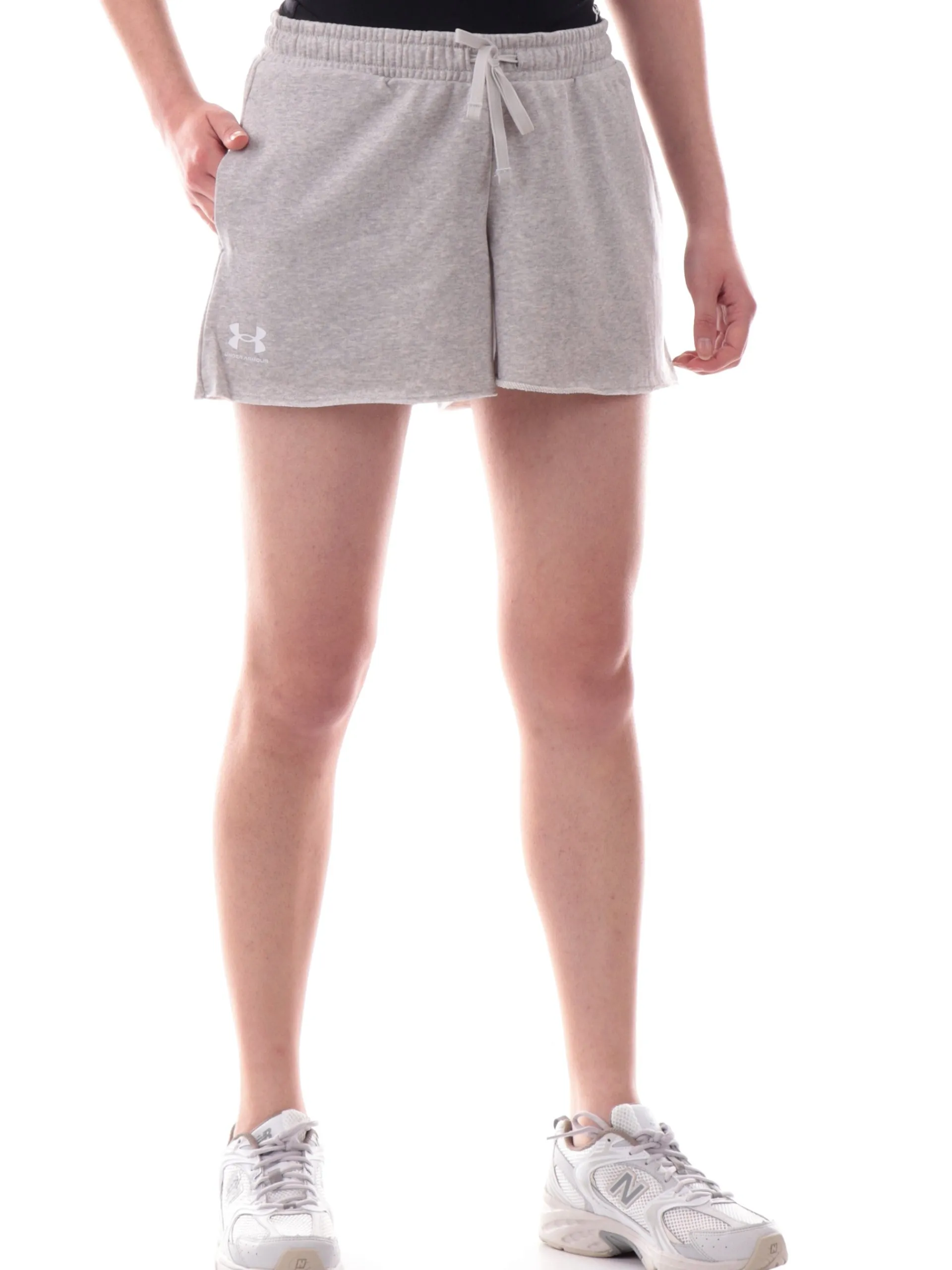 UNDER ARMOUR Shorts*Pantaloncini grigi Rival Terry da donna con logo 13896570
