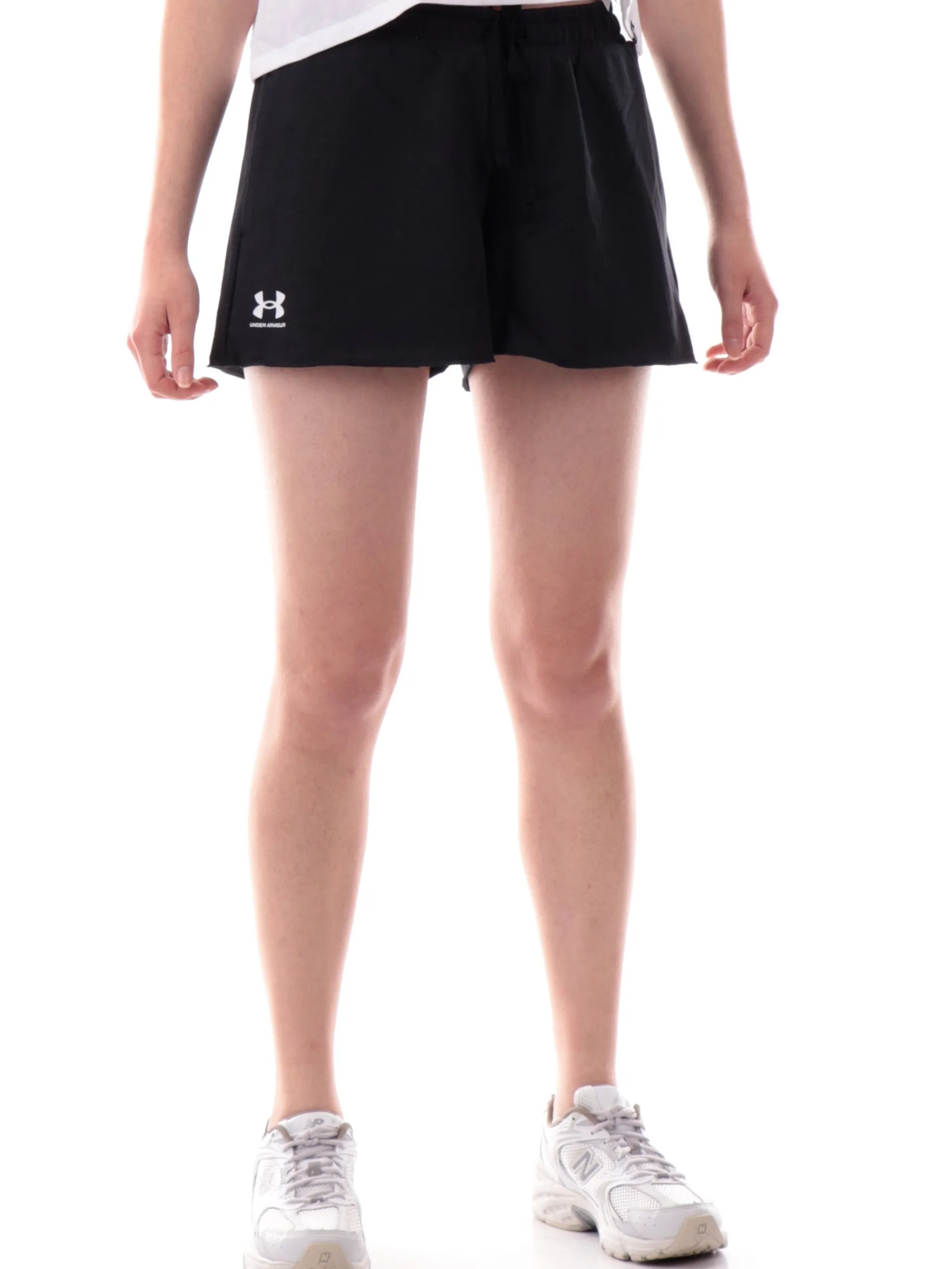 UNDER ARMOUR Shorts*Pantaloncini neri Rival Terry da donna con logo 13896570