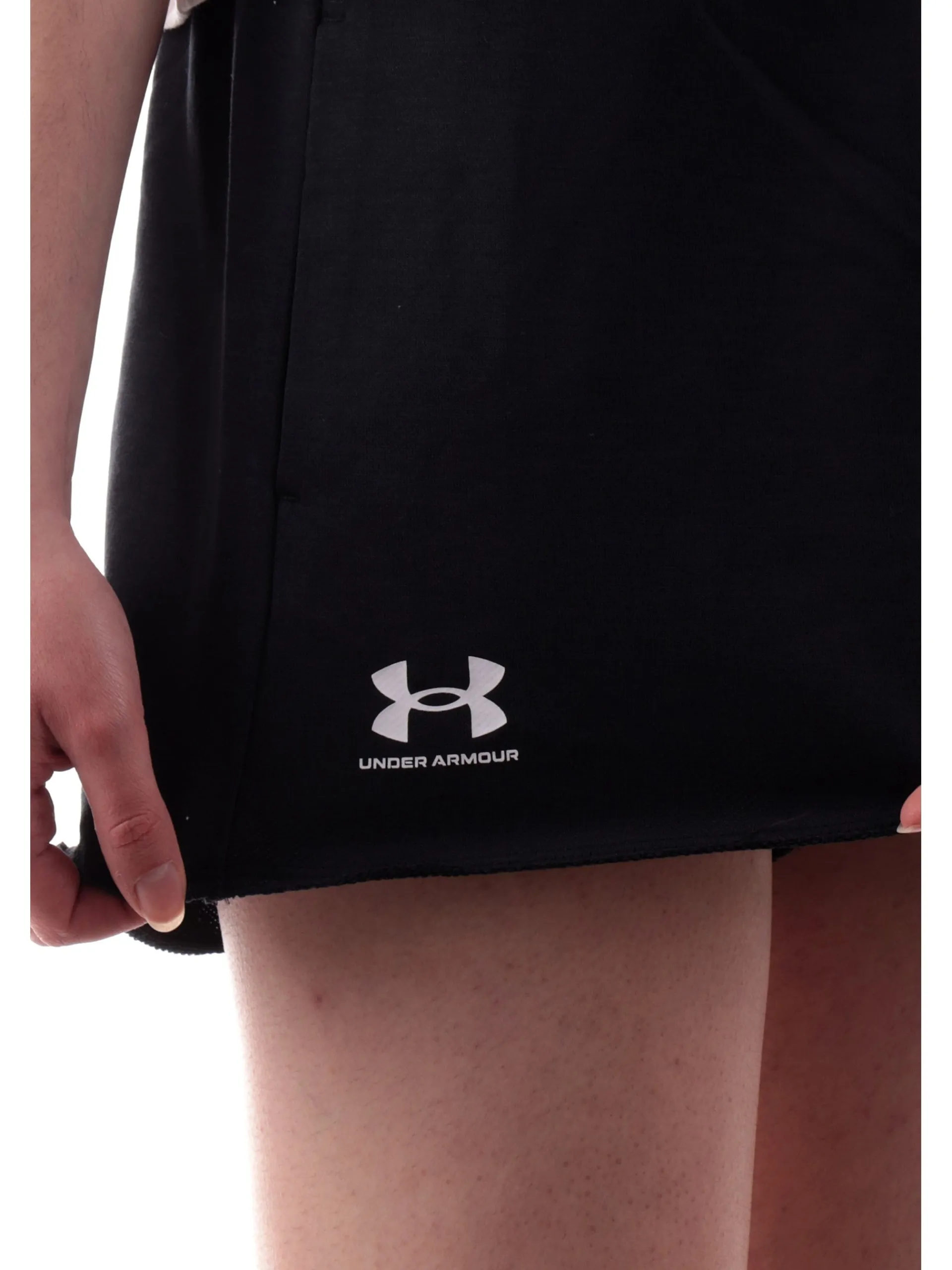 UNDER ARMOUR Shorts*Pantaloncini neri Rival Terry da donna con logo 13896570