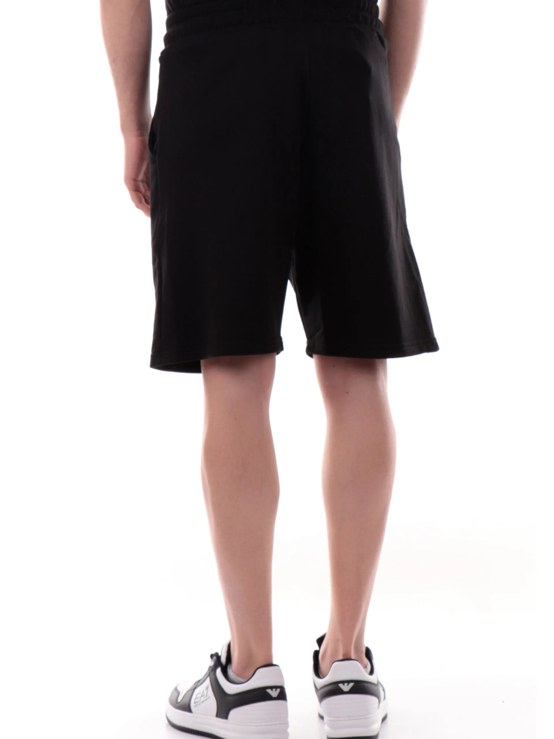DS2 Bermuda*Pantaloncini uomo Nero logo rilievo SS25214