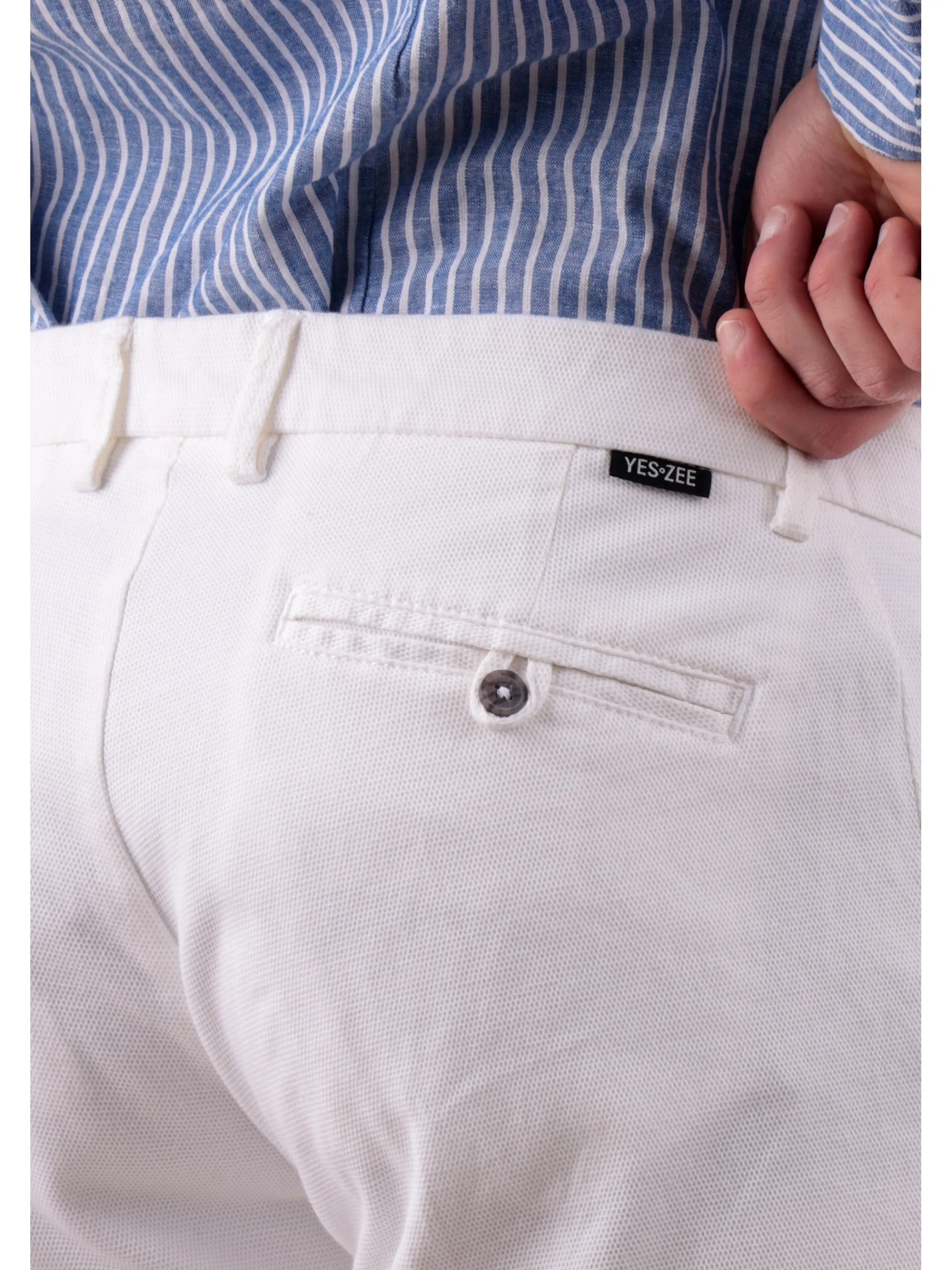 YES ZEE Bermuda*Pantaloncini bianchi da uomo Chinos P760FE00