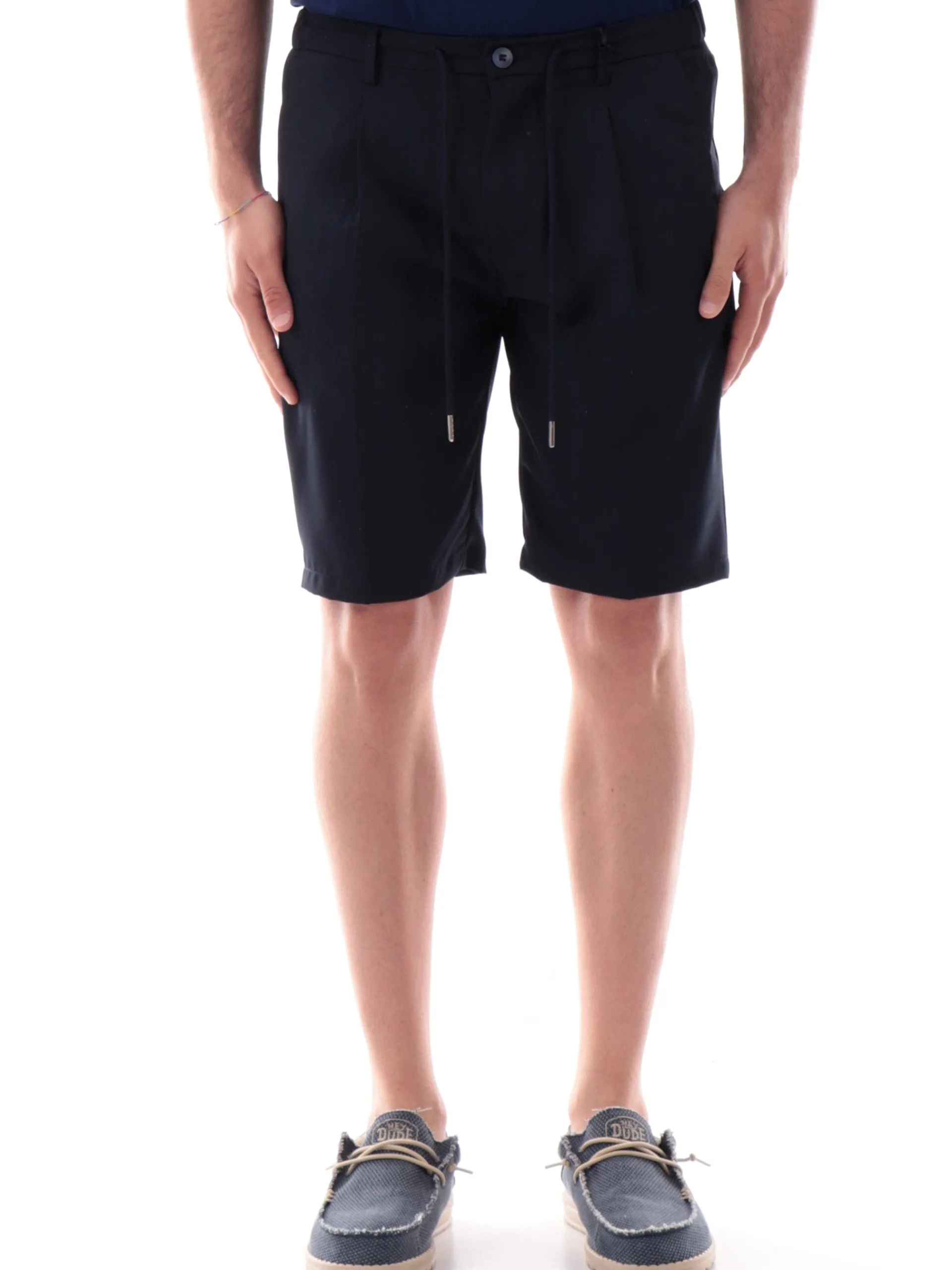 YES ZEE Bermuda*Pantaloncini blu tessuto tecnico da uomo con coulisse P770KE00